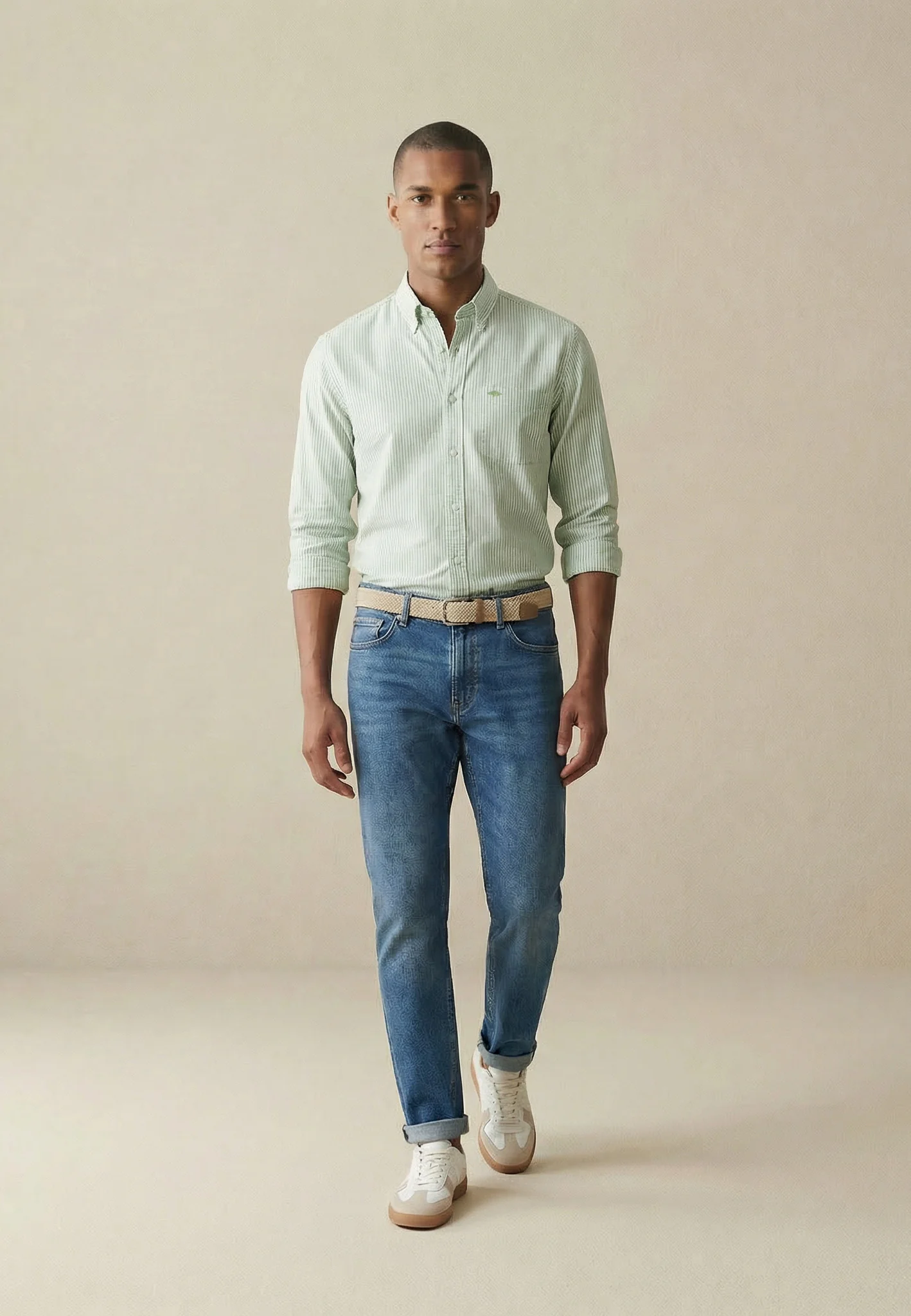 Oxfordhemd aus Baumwolle mit Streifenmuster und Button-Down-Kragen - Image 8