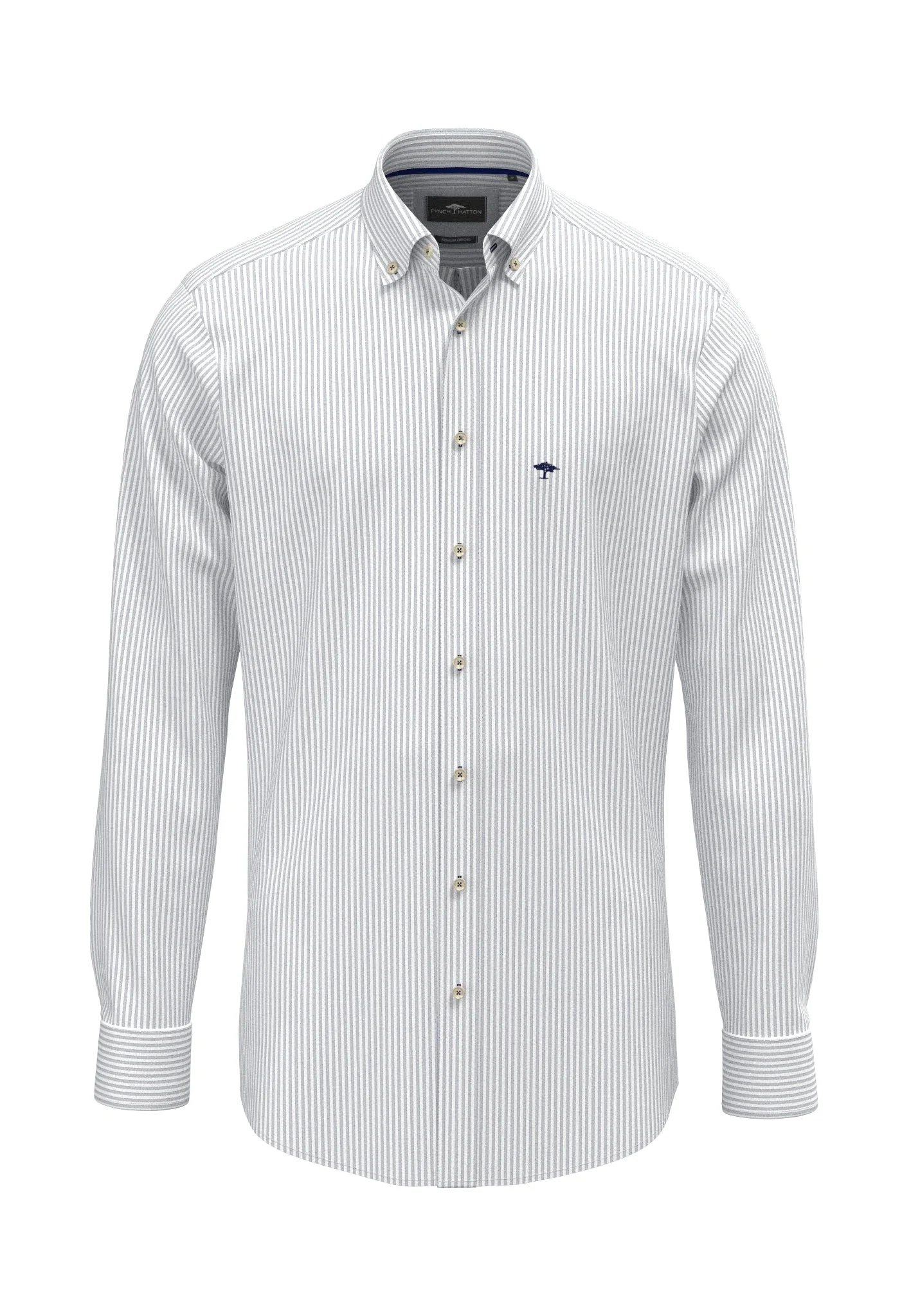 Oxfordhemd aus Baumwolle mit Streifenmuster und Button-Down-Kragen - Image 3