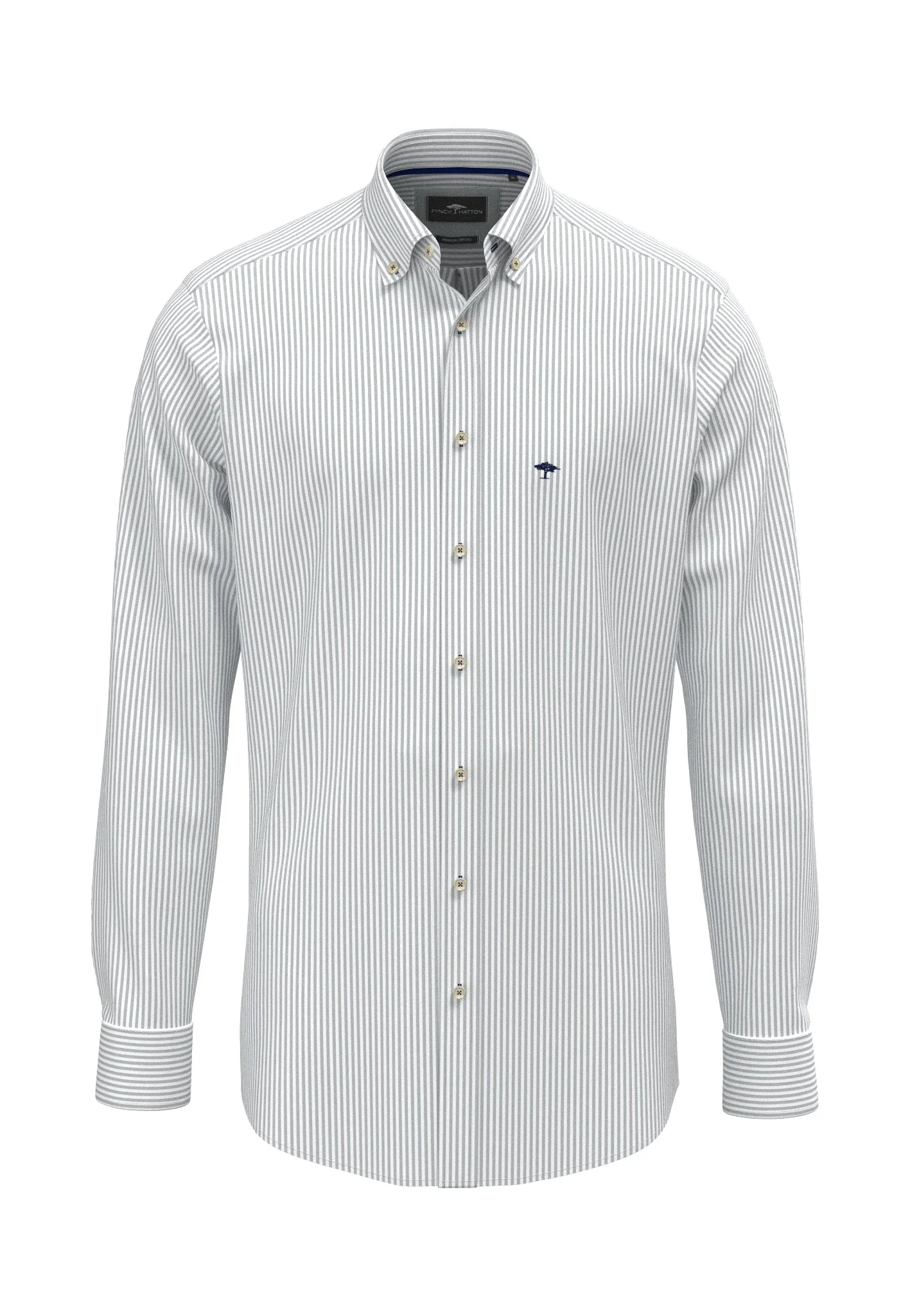 Oxfordhemd aus Baumwolle mit Streifenmuster und Button-Down-Kragen - Image 5
