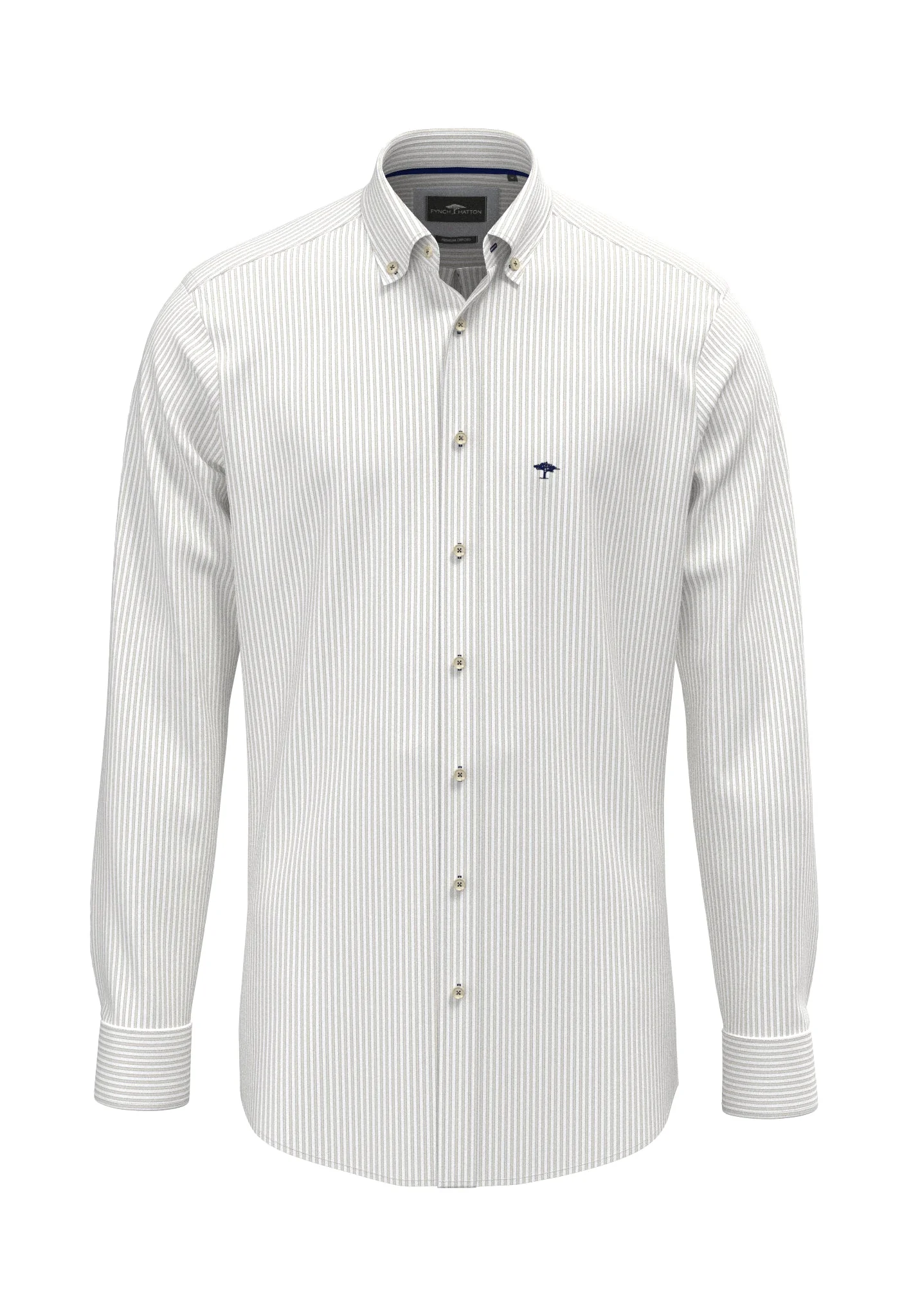 Oxfordhemd aus Baumwolle mit Streifenmuster und Button-Down-Kragen - Image 7