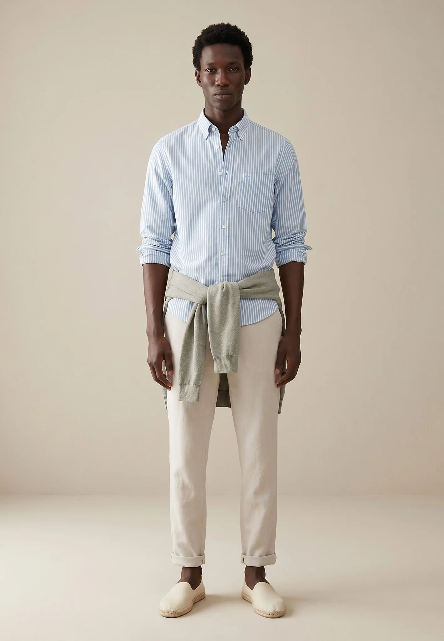 Oxfordhemd aus Baumwolle mit Streifenmuster und Button-Down-Kragen - Image 9