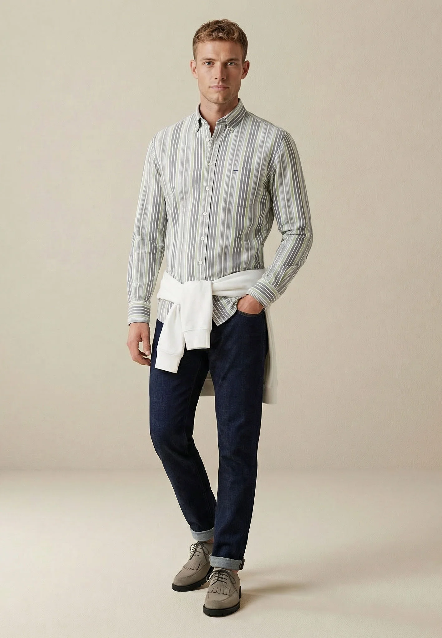 Oxfordhemd mit Streifenmuster und Button-Down-Kragen - Image 2