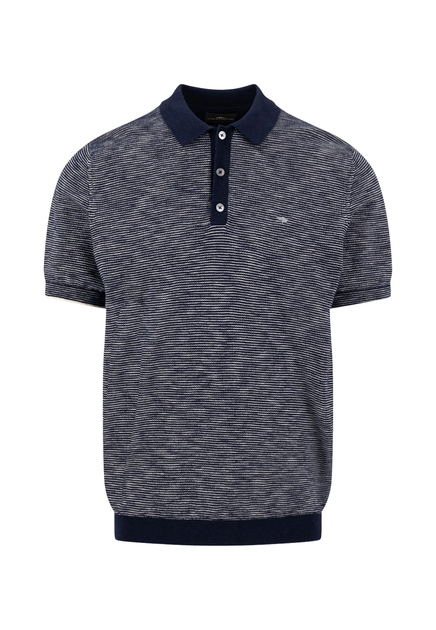 Poloshirt aus Baumwoll-Leinen-Mix mit Strukturmuster - Image 4