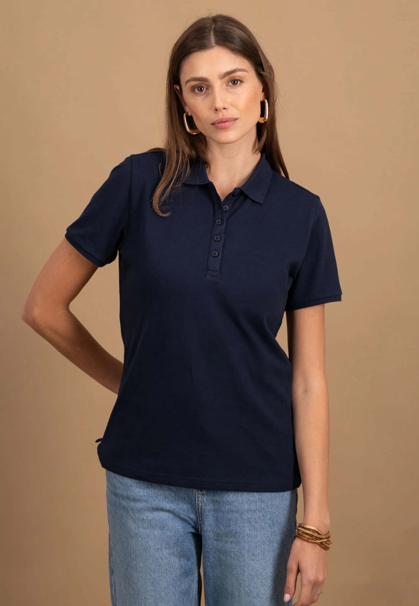 Poloshirt aus Baumwoll-Stretch mit Knopfleiste und klassischem Kragen - Image 7