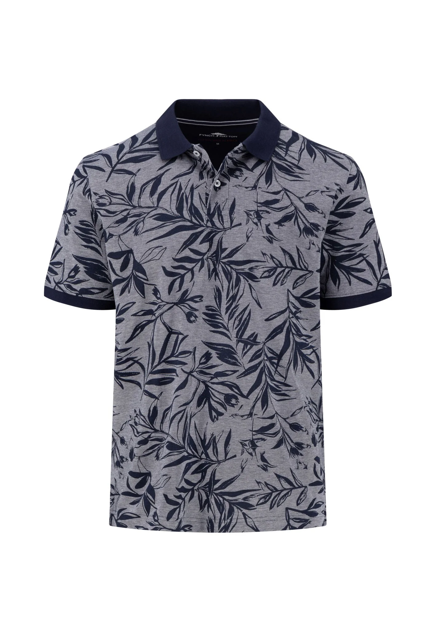Poloshirt aus Baumwolle mit botanischem Print