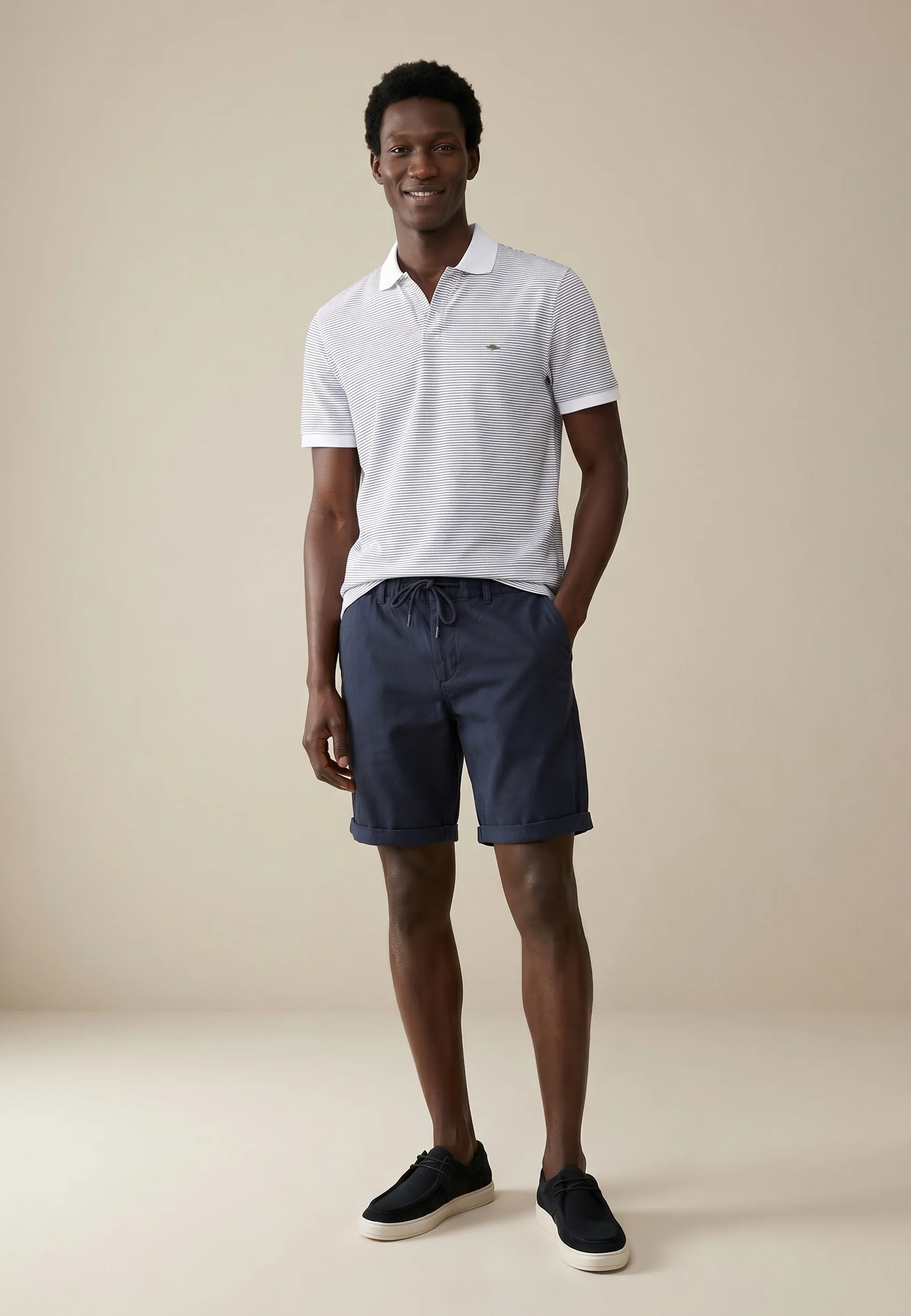 Poloshirt aus Baumwolle mit Slub-Webart und Streifenmuster - Image 2