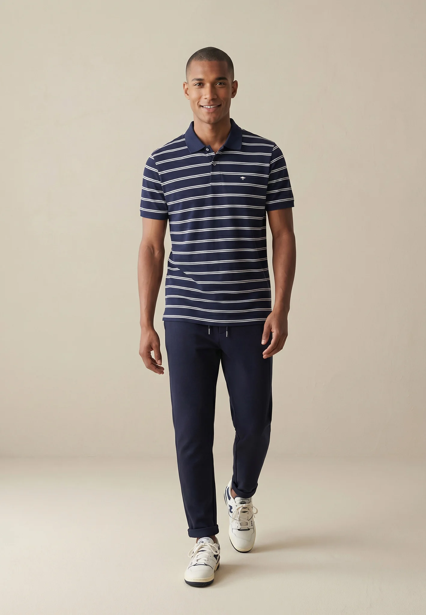 Poloshirt aus Baumwolle mit Streifenmuster und Polokragen - Image 3
