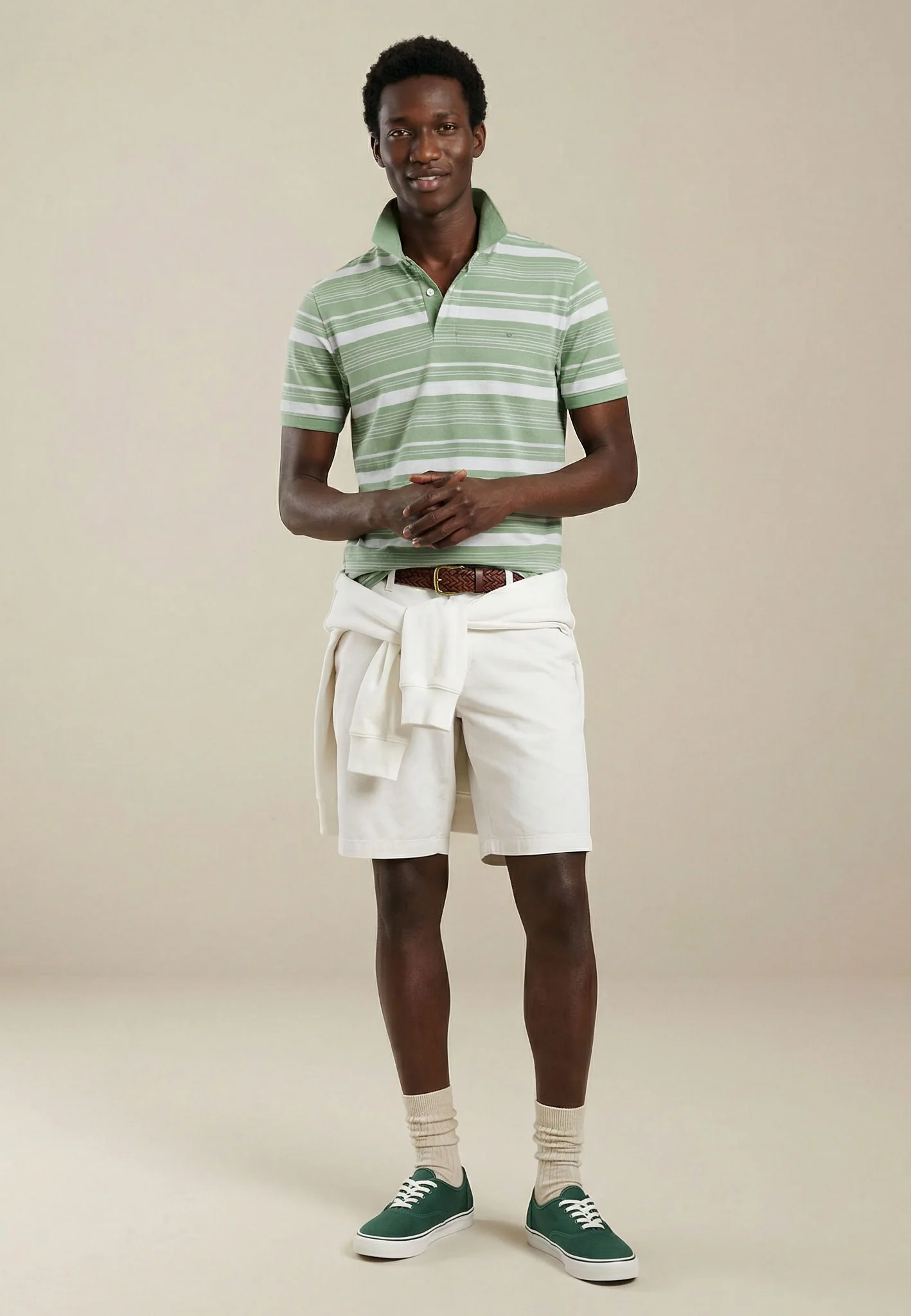 Poloshirt aus Baumwolle mit Streifenmuster und Polokragen - Image 7