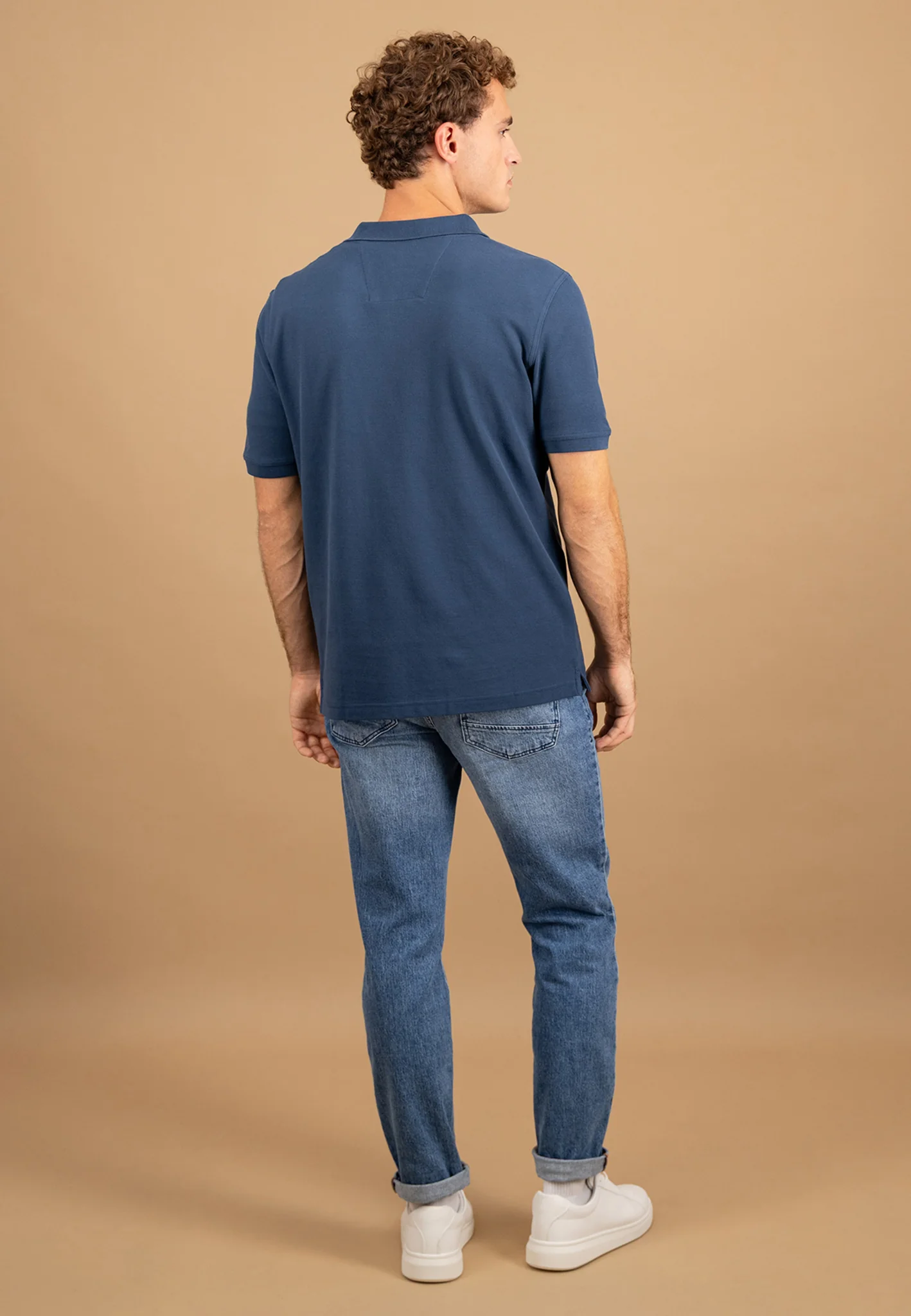 Poloshirt aus Baumwolle mit Struktur und Logo-Stickerei - Image 3