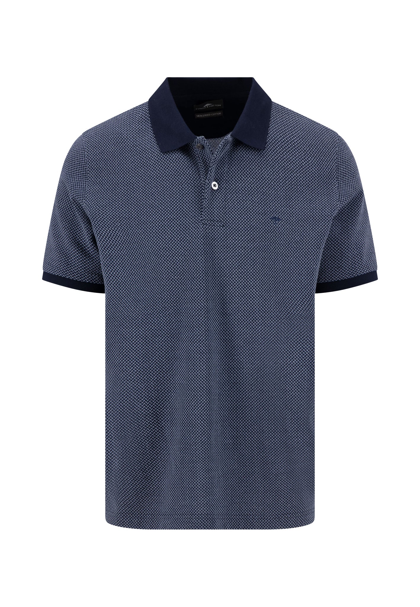 Poloshirt aus Baumwolle mit Strukturmuster und Kontrastkragen - Image 4