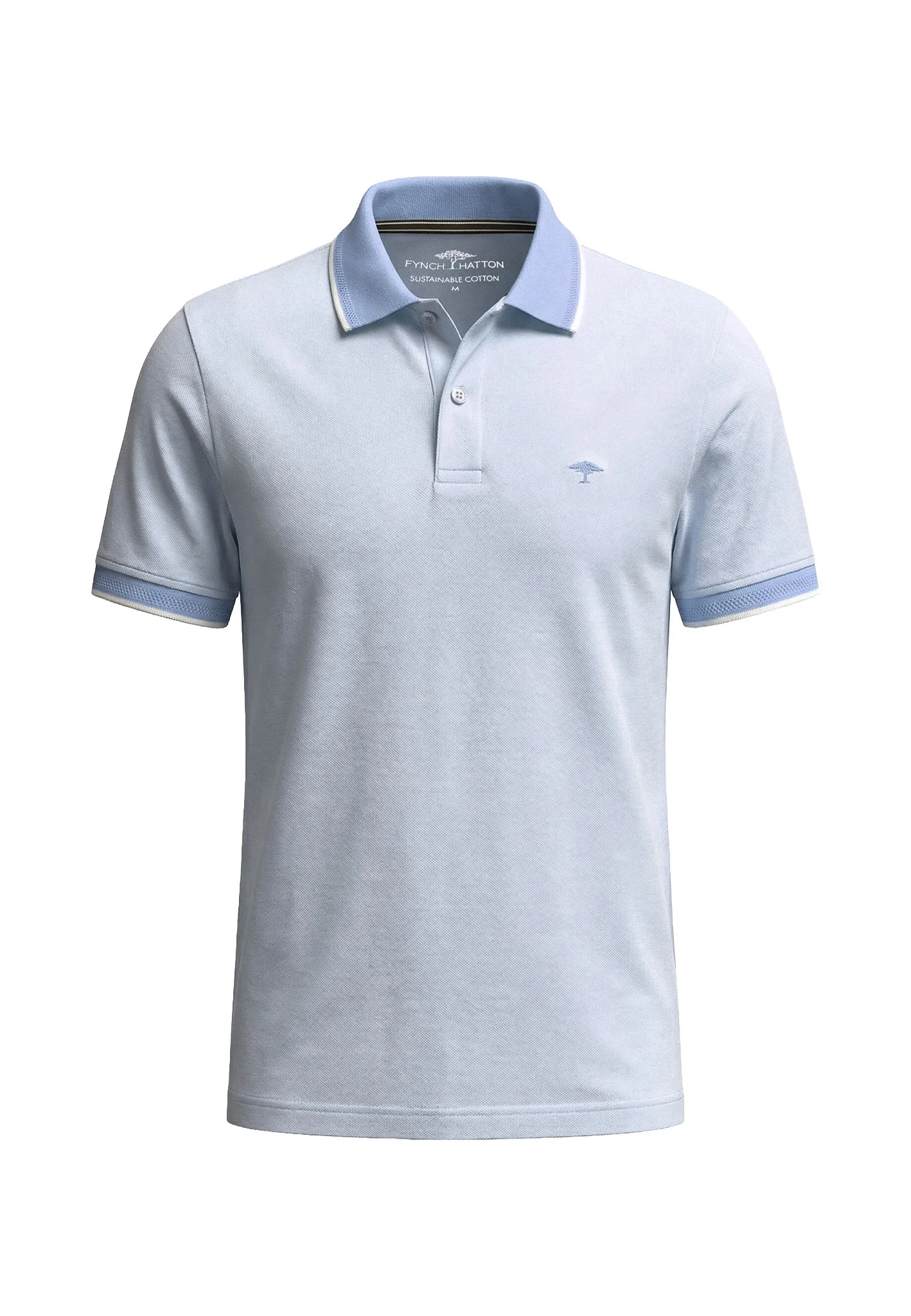 Poloshirt aus Baumwolle mit Strukturmuster und Kontrastkragen - Image 18