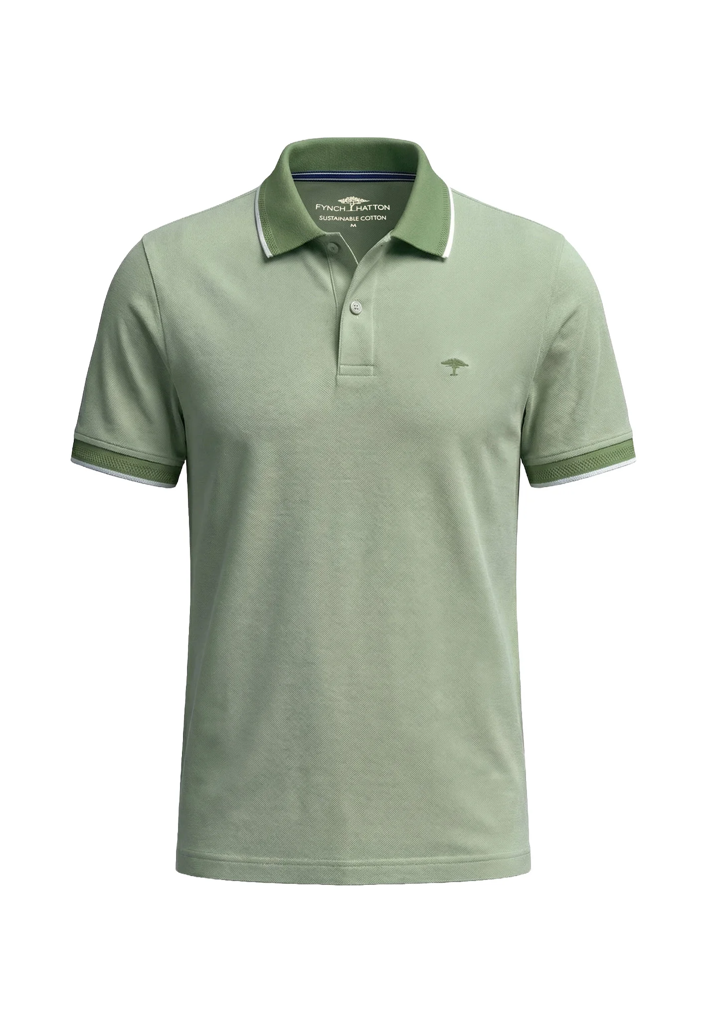 Poloshirt aus Baumwolle mit Strukturmuster und Kontrastkragen - Image 35