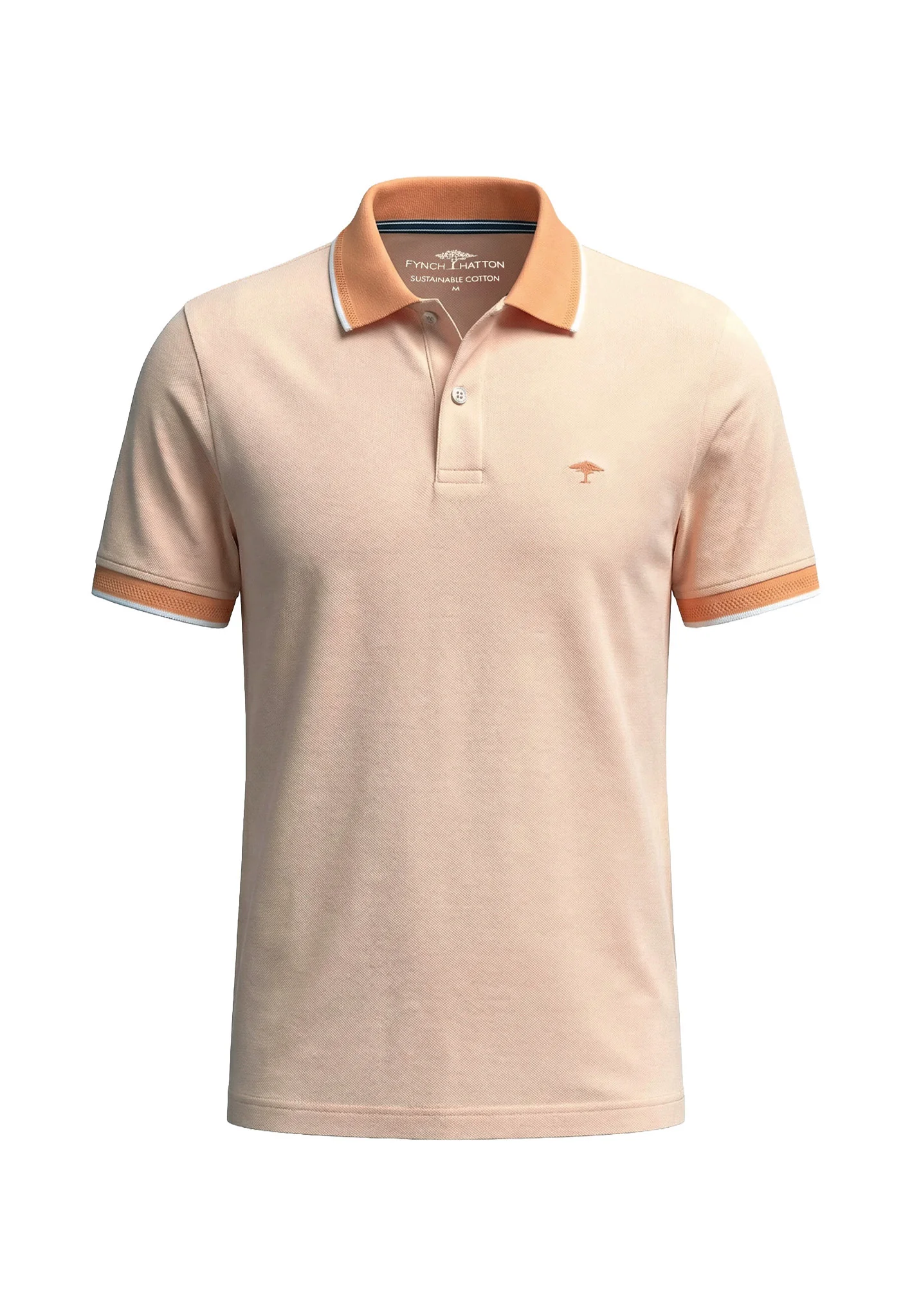 Poloshirt aus Baumwolle mit Strukturmuster und Kontrastkragen - Image 4