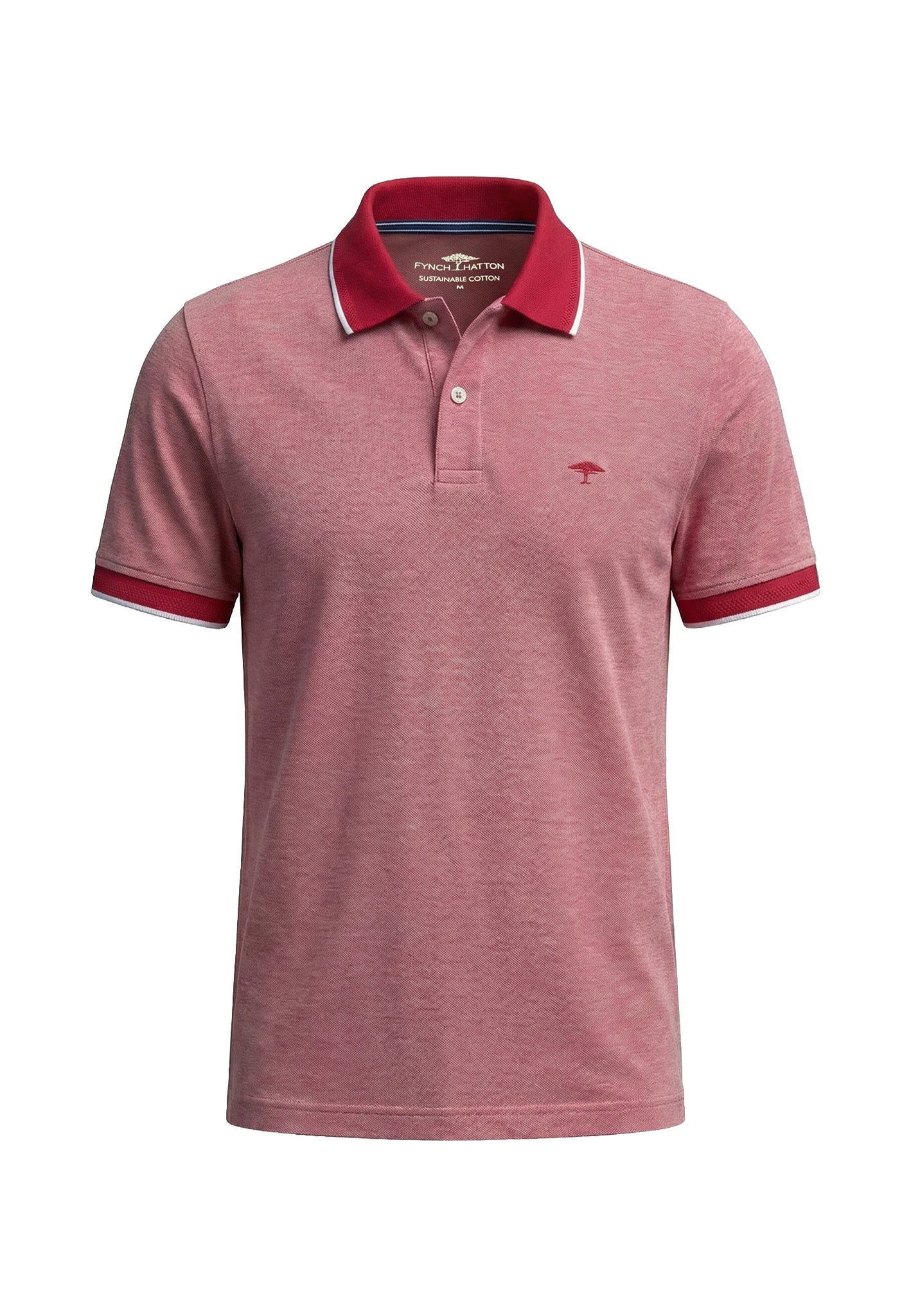 Poloshirt aus Baumwolle mit Strukturmuster und Kontrastkragen - Image 9