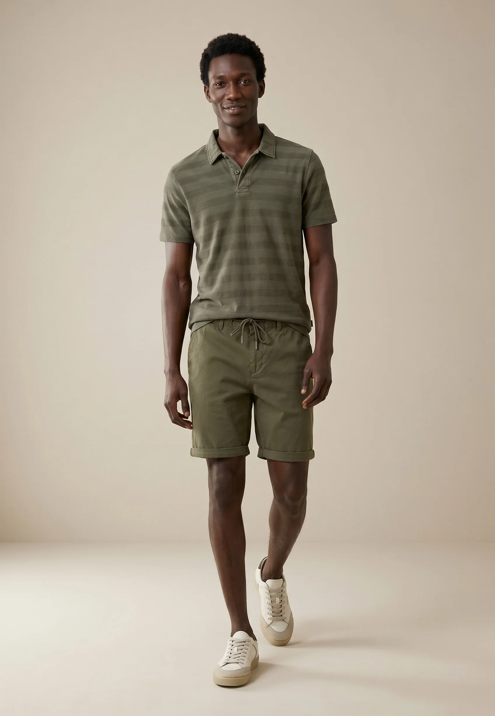 Poloshirt aus Baumwolle mit Strukturstreifen und Polokragen - Image 8