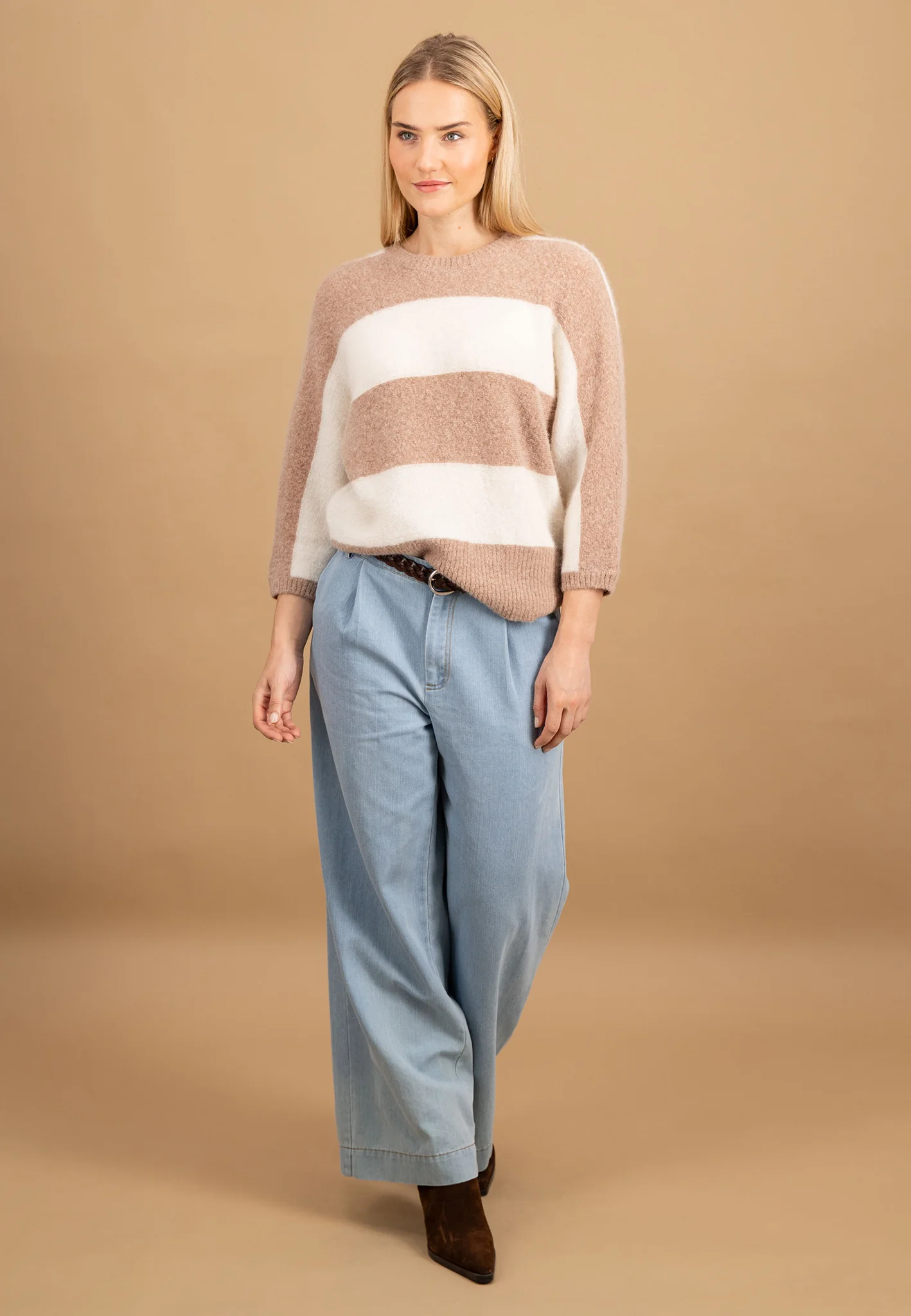 Pullover aus Alpaka-Wollmix mit Blockstreifenmuster - Image 2