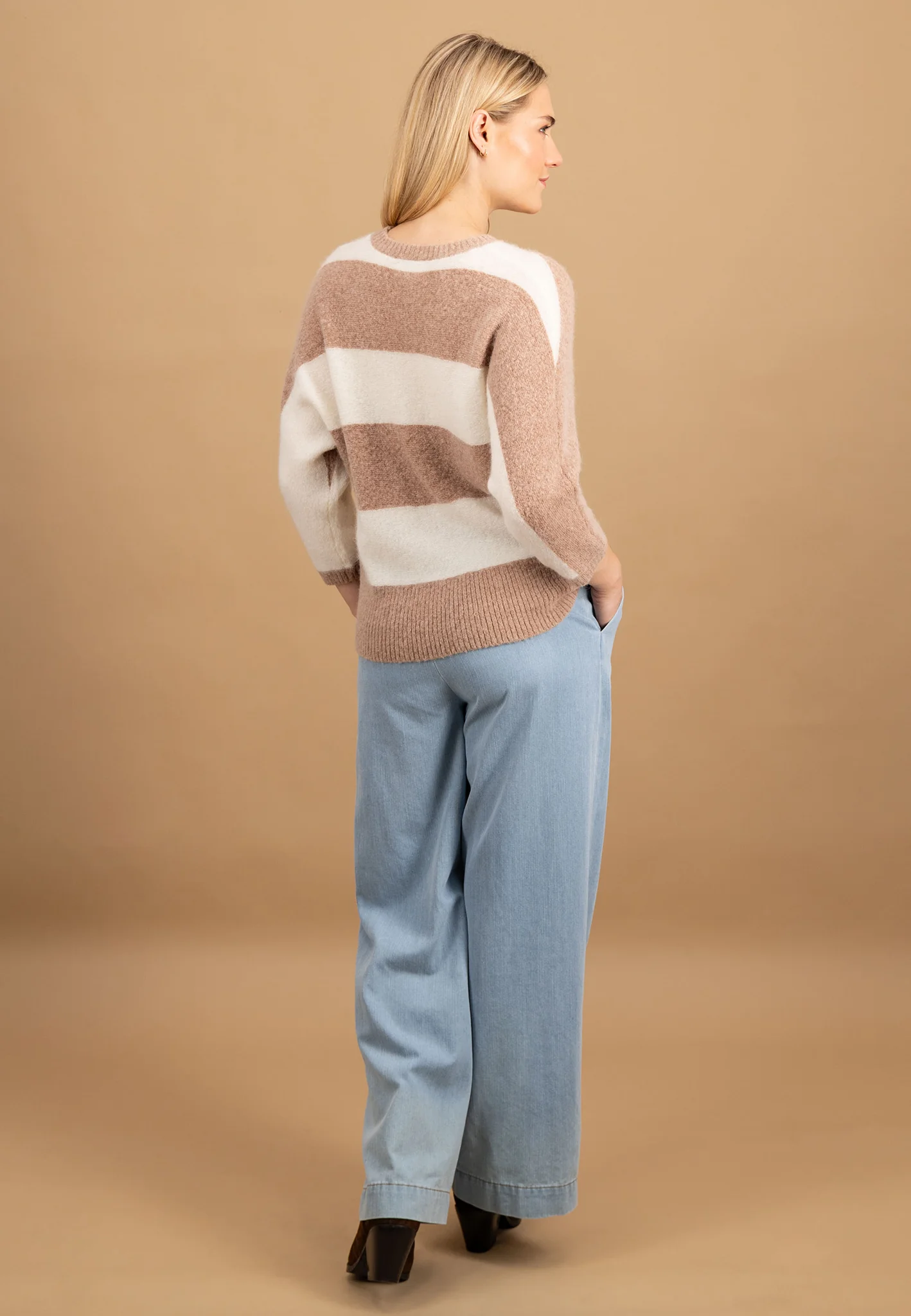 Pullover aus Alpaka-Wollmix mit Blockstreifenmuster - Image 3