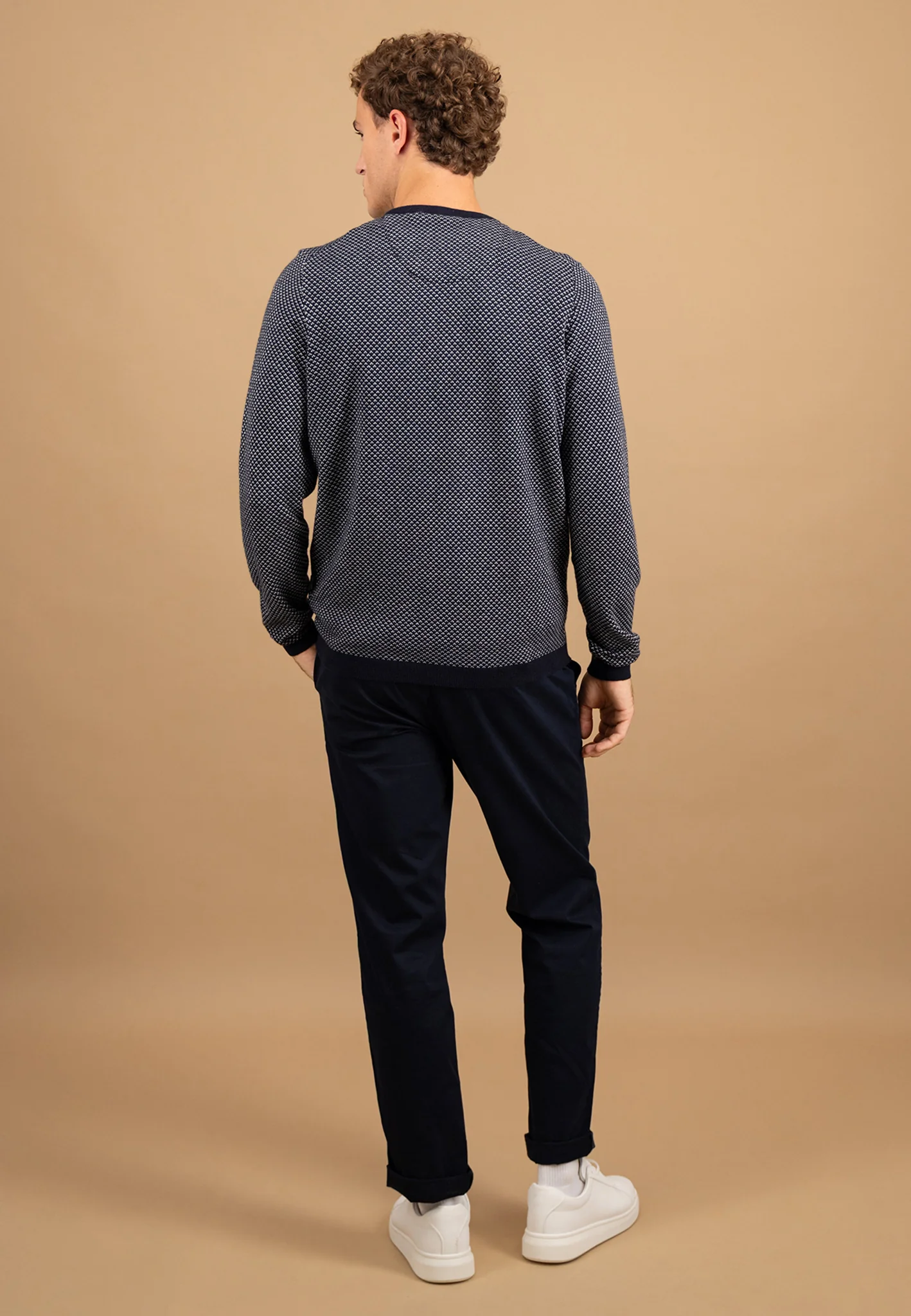 Pullover aus Baumwoll-Kaschmir-Mix mit Strukturmuster - Image 5