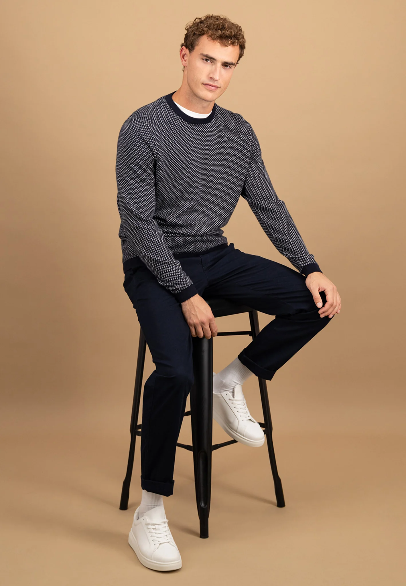 Pullover aus Baumwoll-Kaschmir-Mix mit Strukturmuster - Image 6