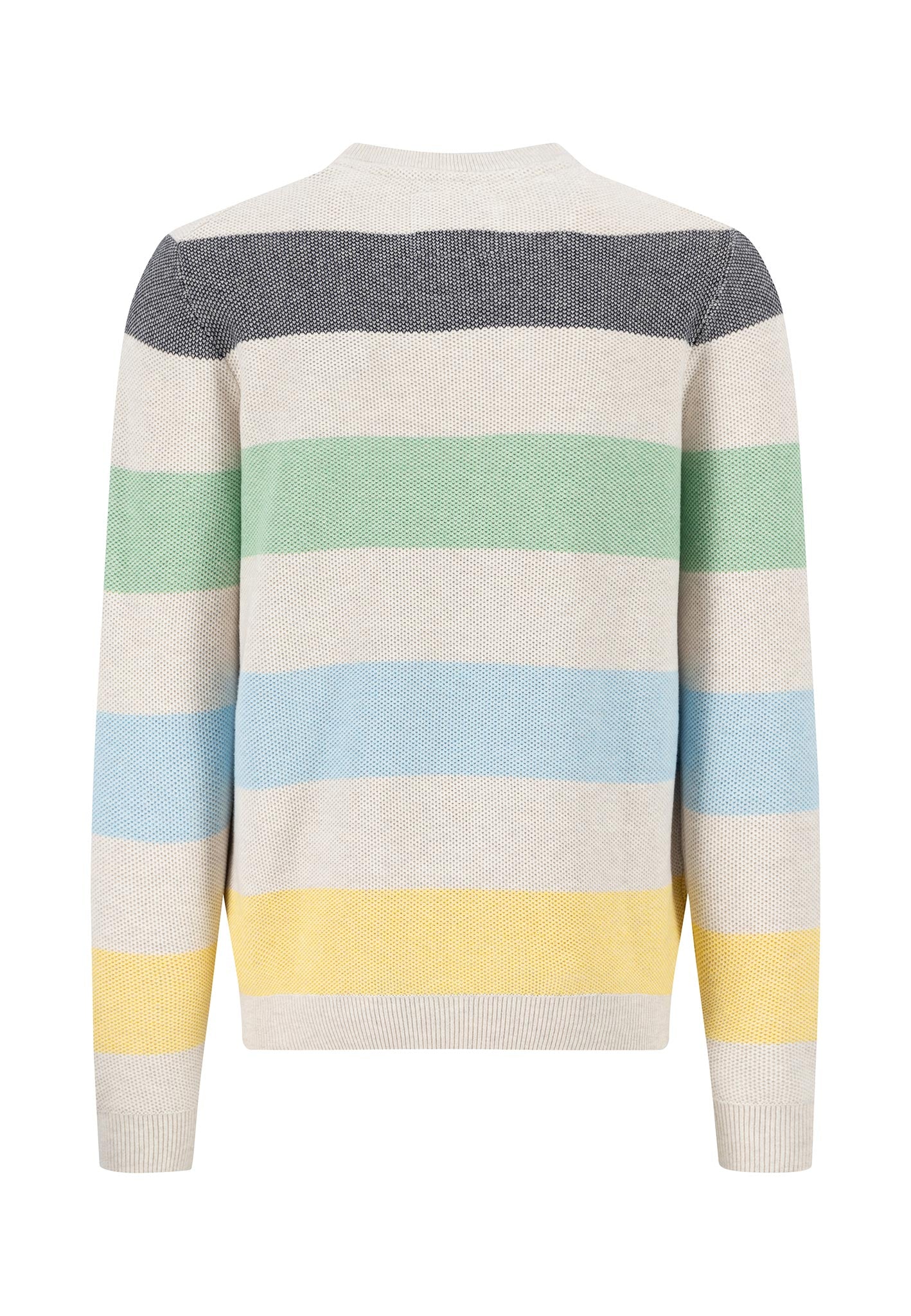Pullover aus Baumwolle mit Blockstreifen und Logo Detail - Image 2