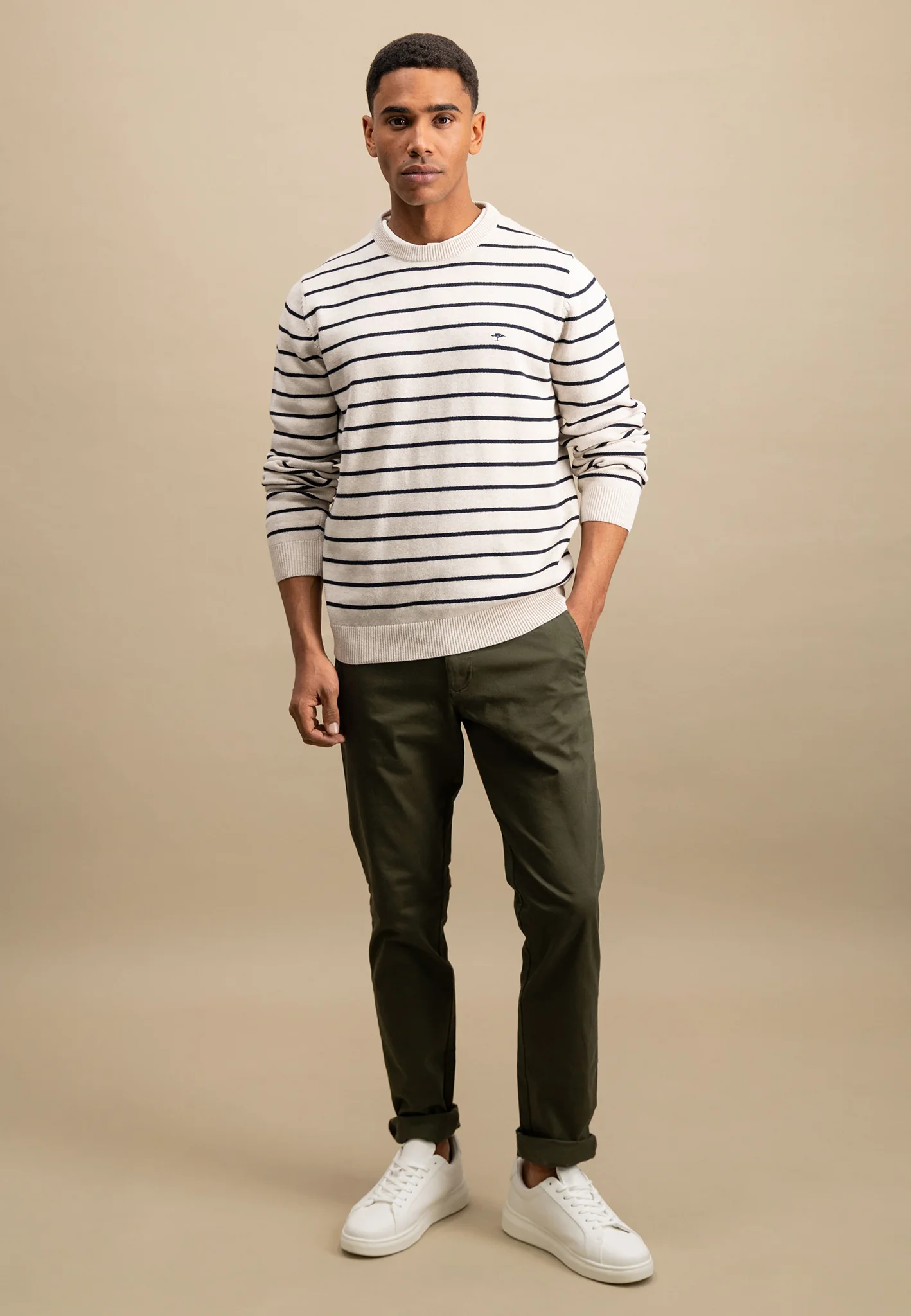 Pullover aus Baumwolle mit feinen Streifen - Image 2