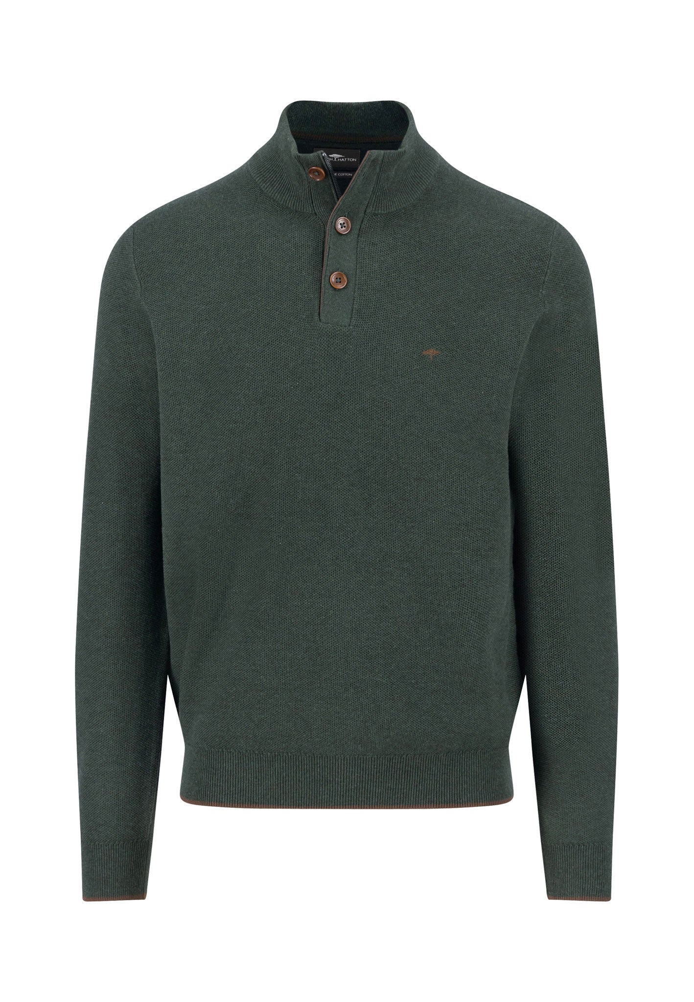 Pullover aus Baumwolle mit Knopfleiste und Stehkragen - Image 11