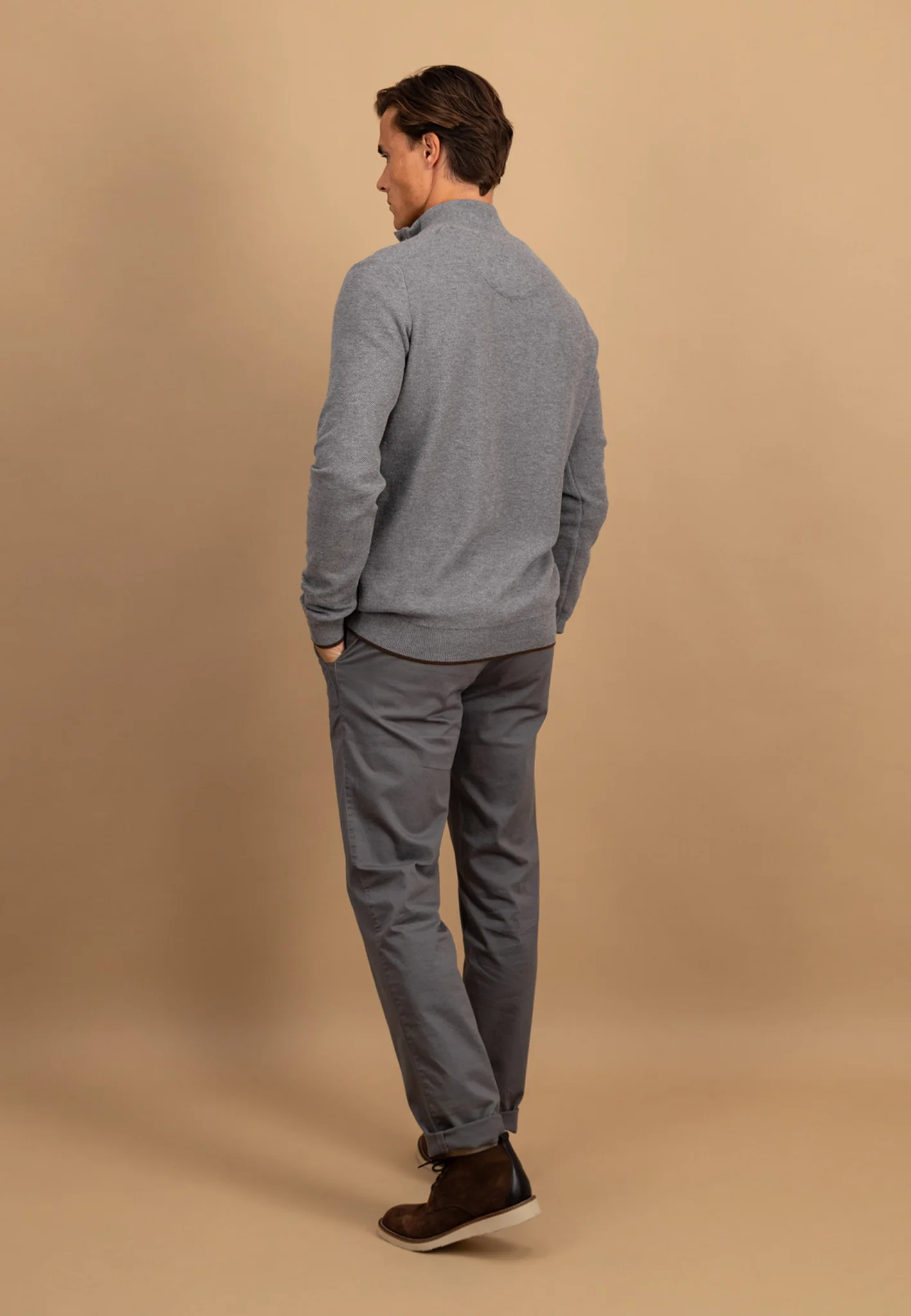 Pullover aus Baumwolle mit Knopfleiste und Stehkragen - Image 25