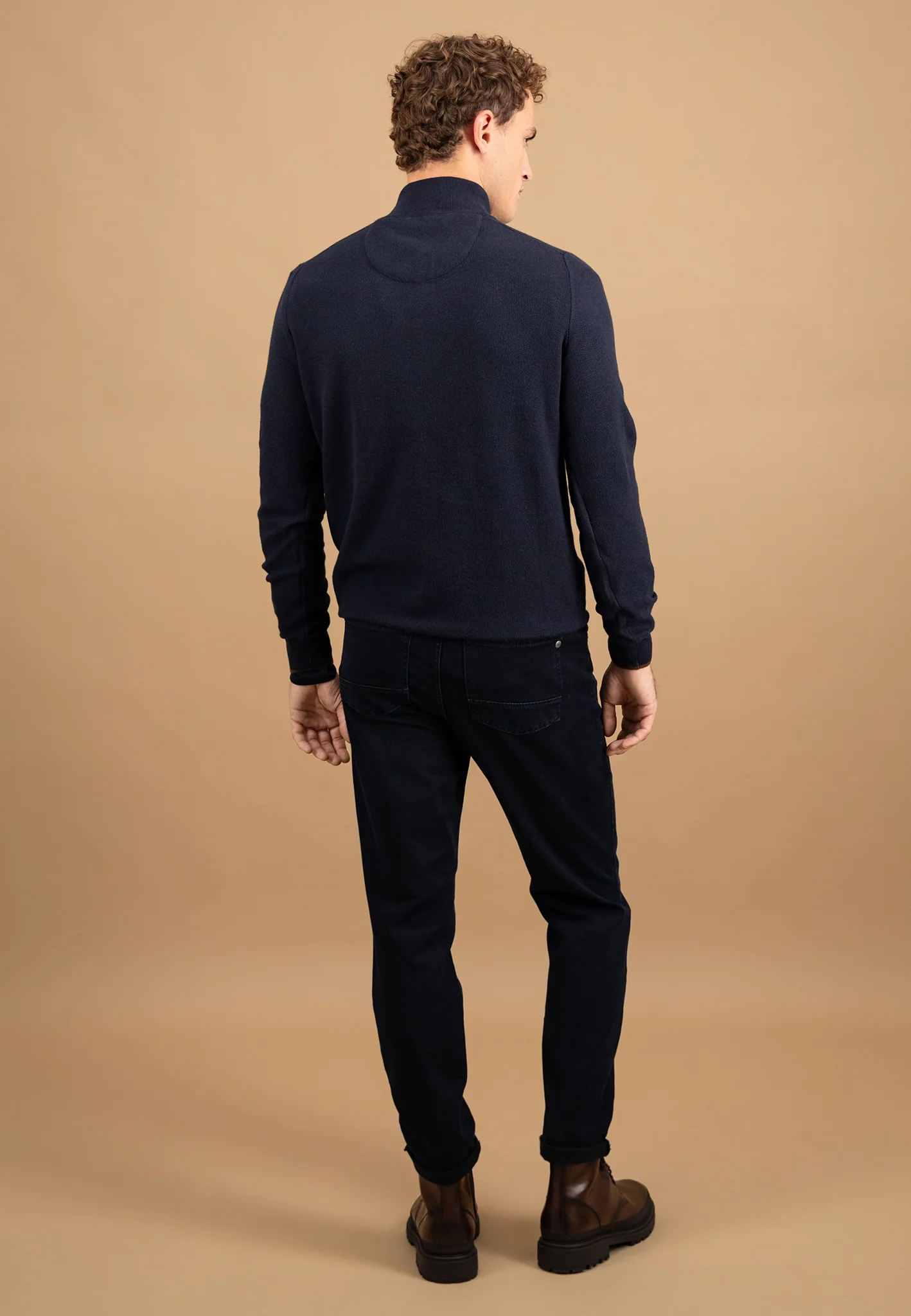 Pullover aus Baumwolle mit Knopfleiste und Stehkragen - Image 3