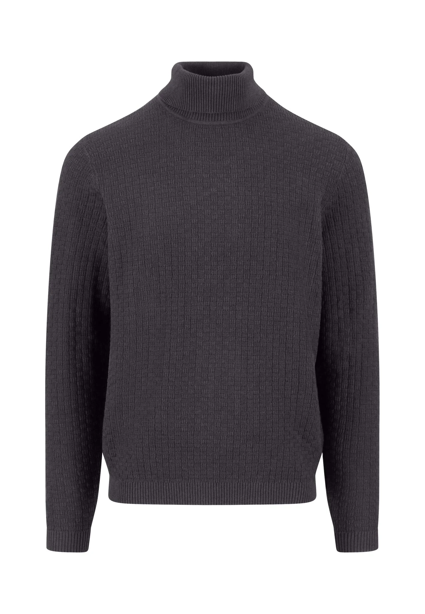 Pullover aus Baumwolle mit Strukturstrick und Rollkragen - Image 3