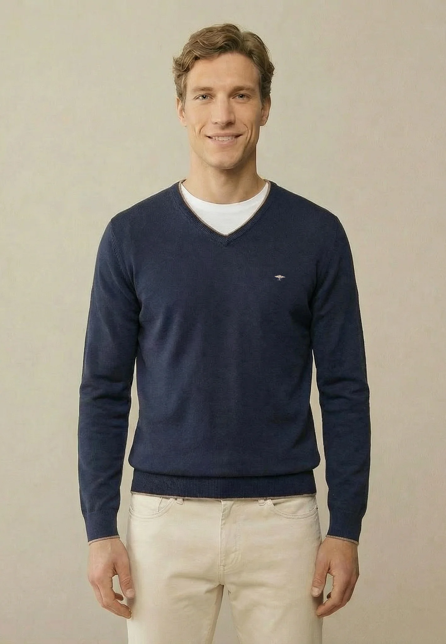Pullover aus Baumwolle mit V-Ausschnitt - Image 6
