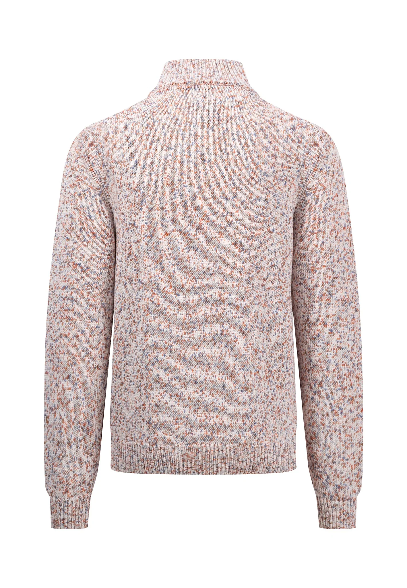 Pullover aus Baumwolle mit Zipper-Kragen und Melange-Strick - Image 2