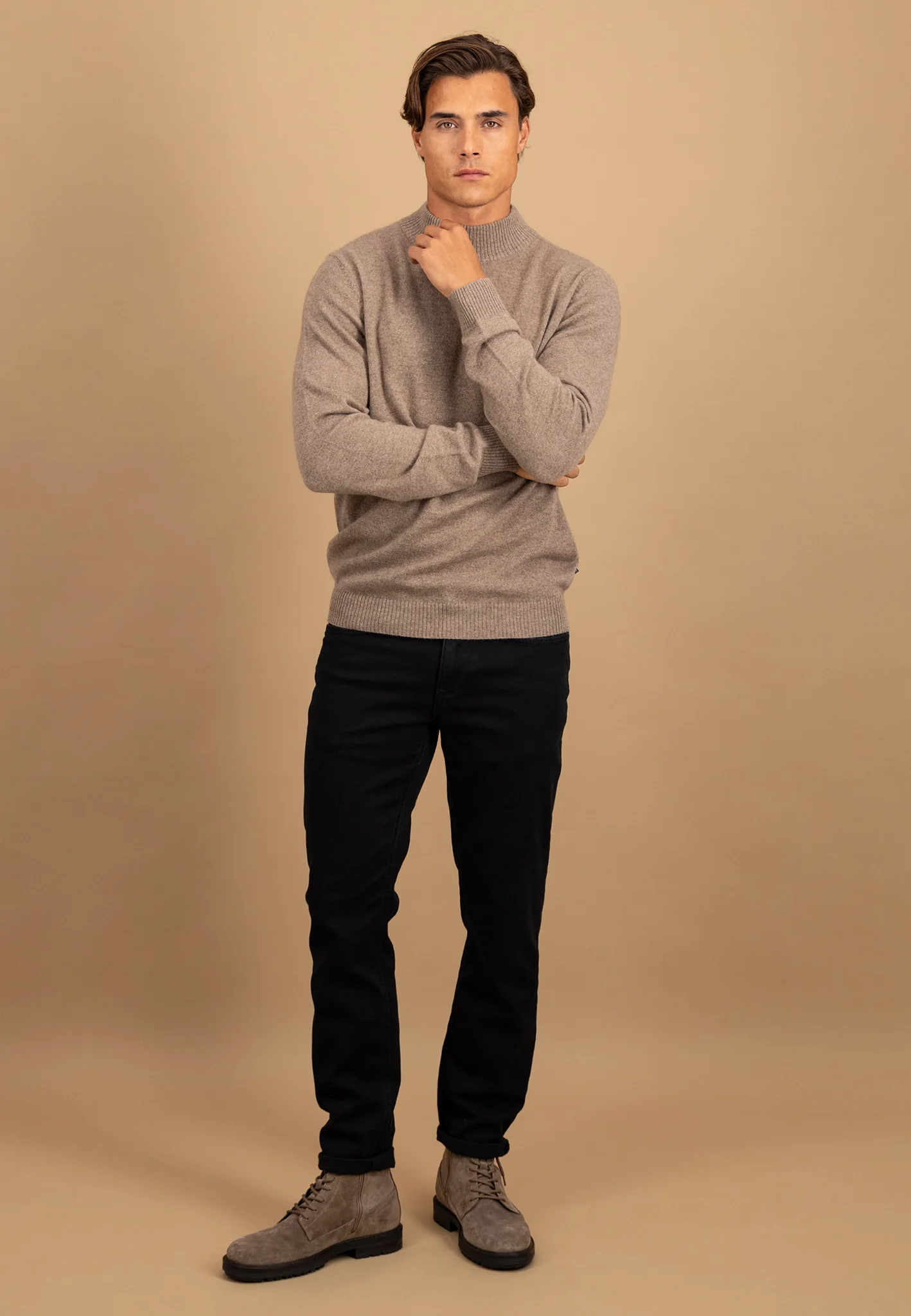 Pullover aus reinem Kaschmir mit Stehbundkragen - Image 4