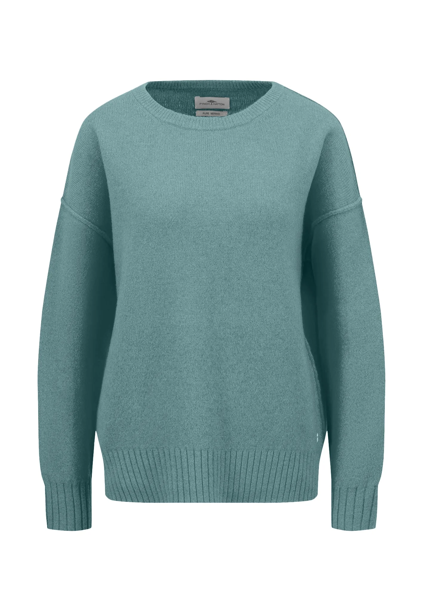 Pullover aus reiner Wolle mit Rundhalsausschnitt und Rippdetails