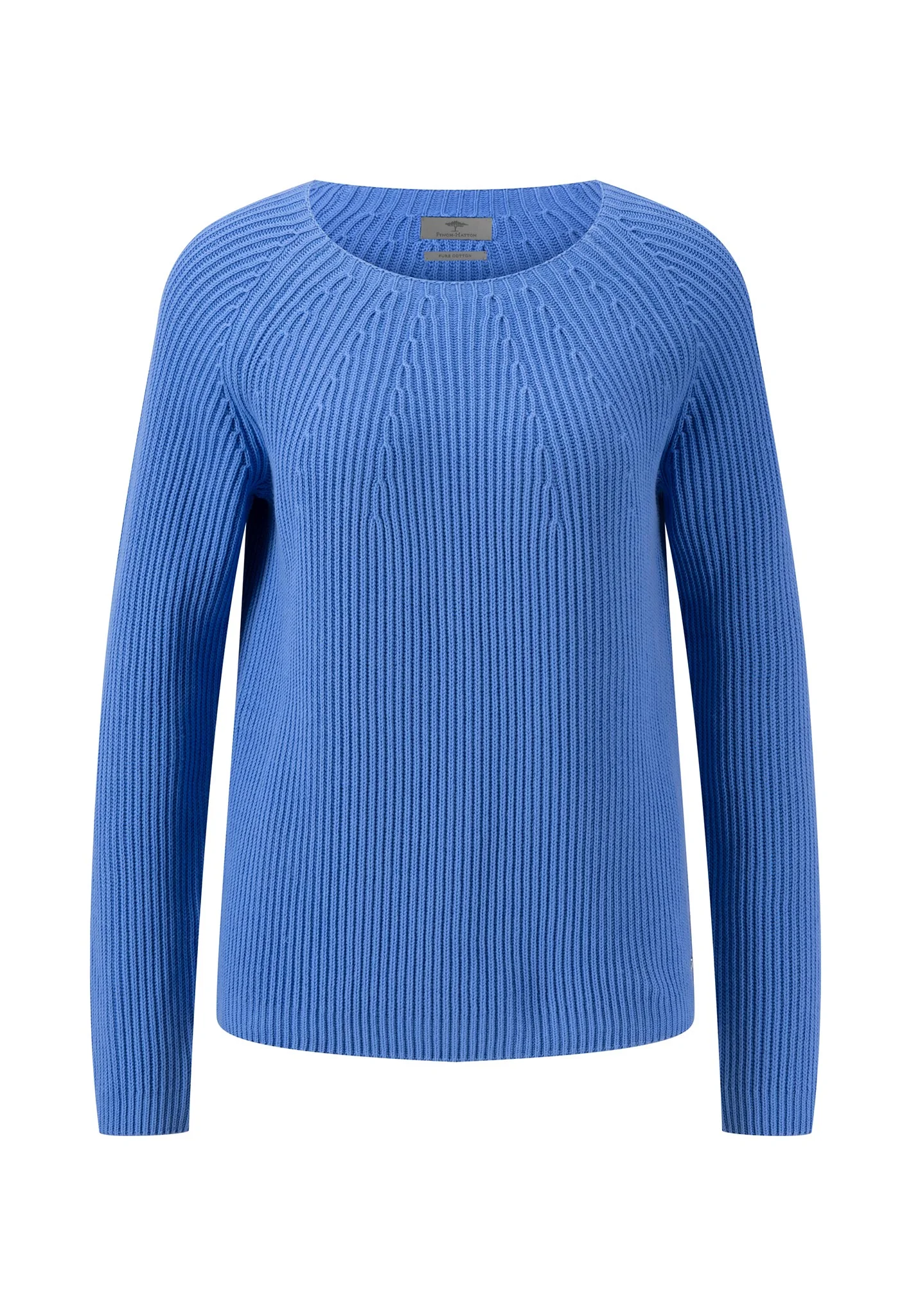 Rippstrick-Pullover mit Rundhalsausschnitt