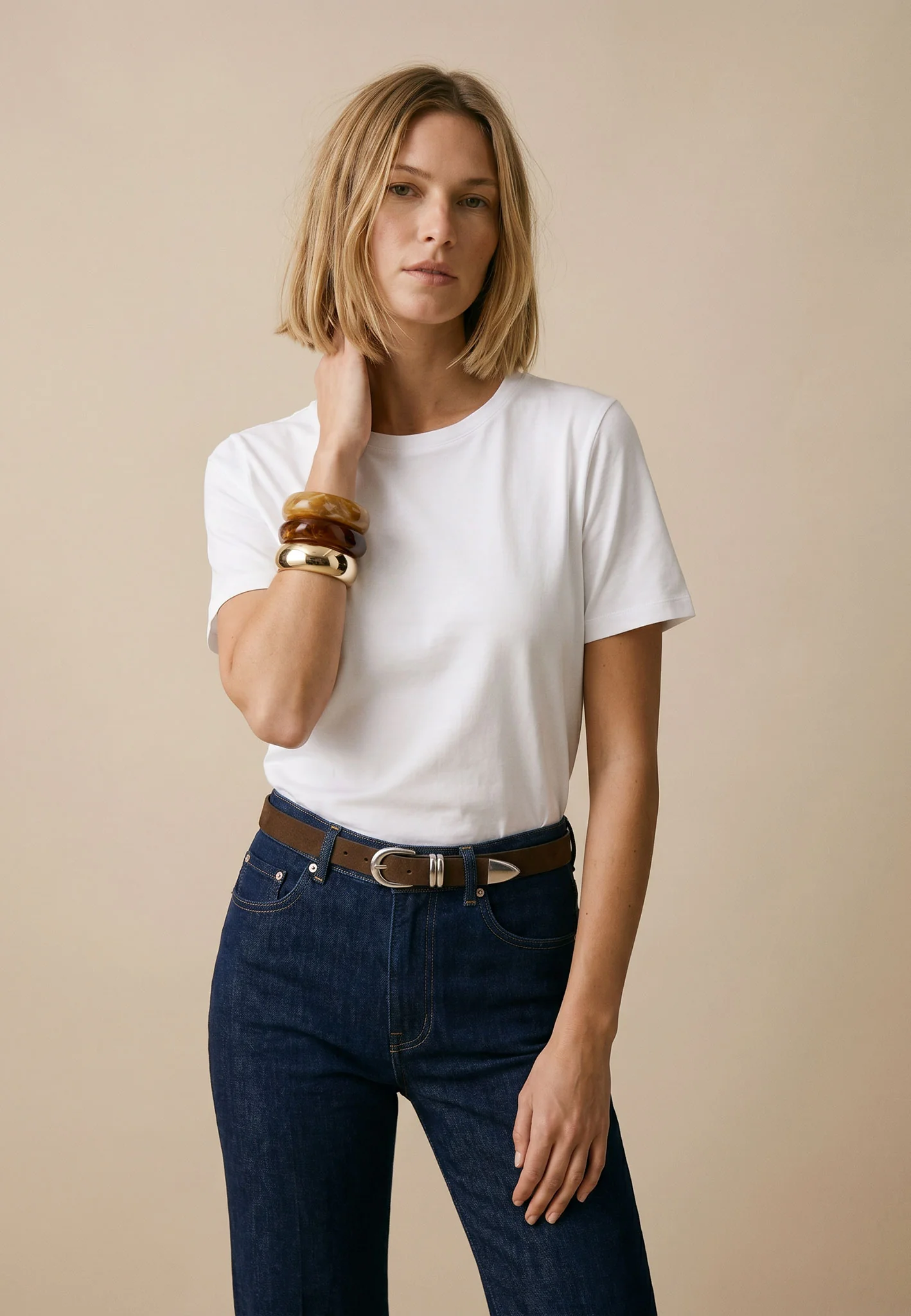 Shirt aus Modal-Mix mit Rundhalsausschnitt