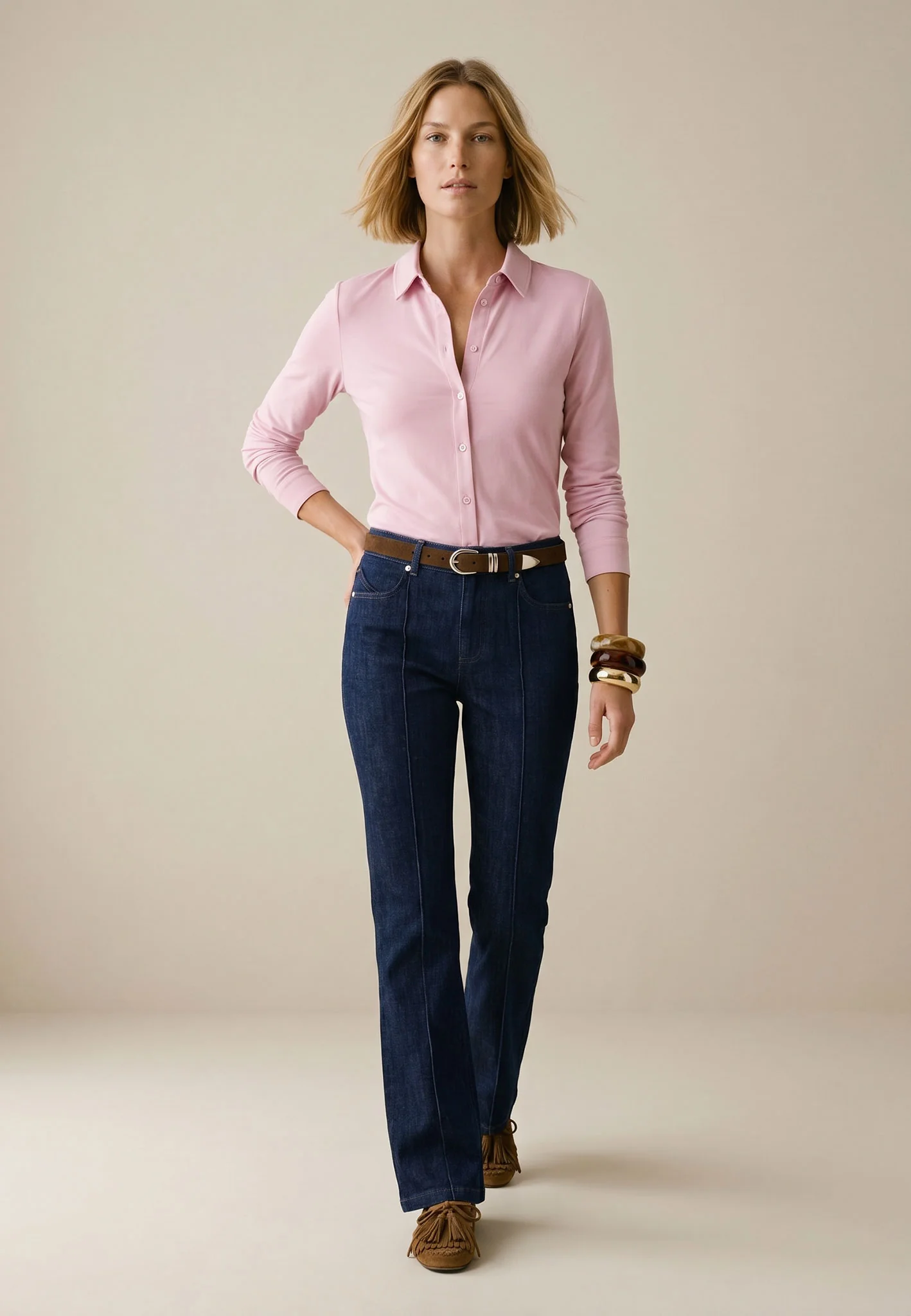 Shirtbluse aus Modal-Baumwoll-Mix mit Hemdkragen - Image 3