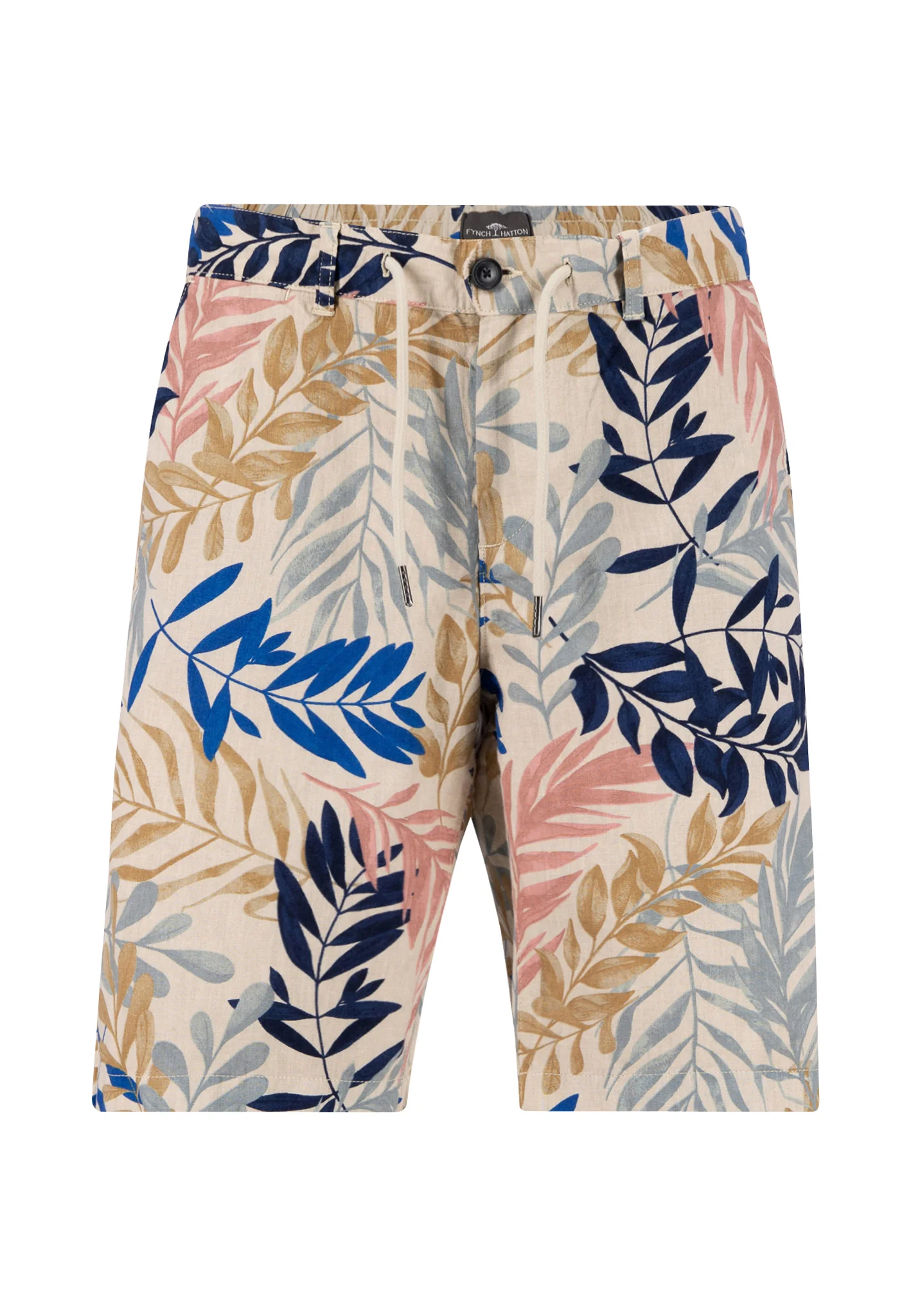 Shorts aus Baumwoll-Leinen-Mix mit Allover-Print