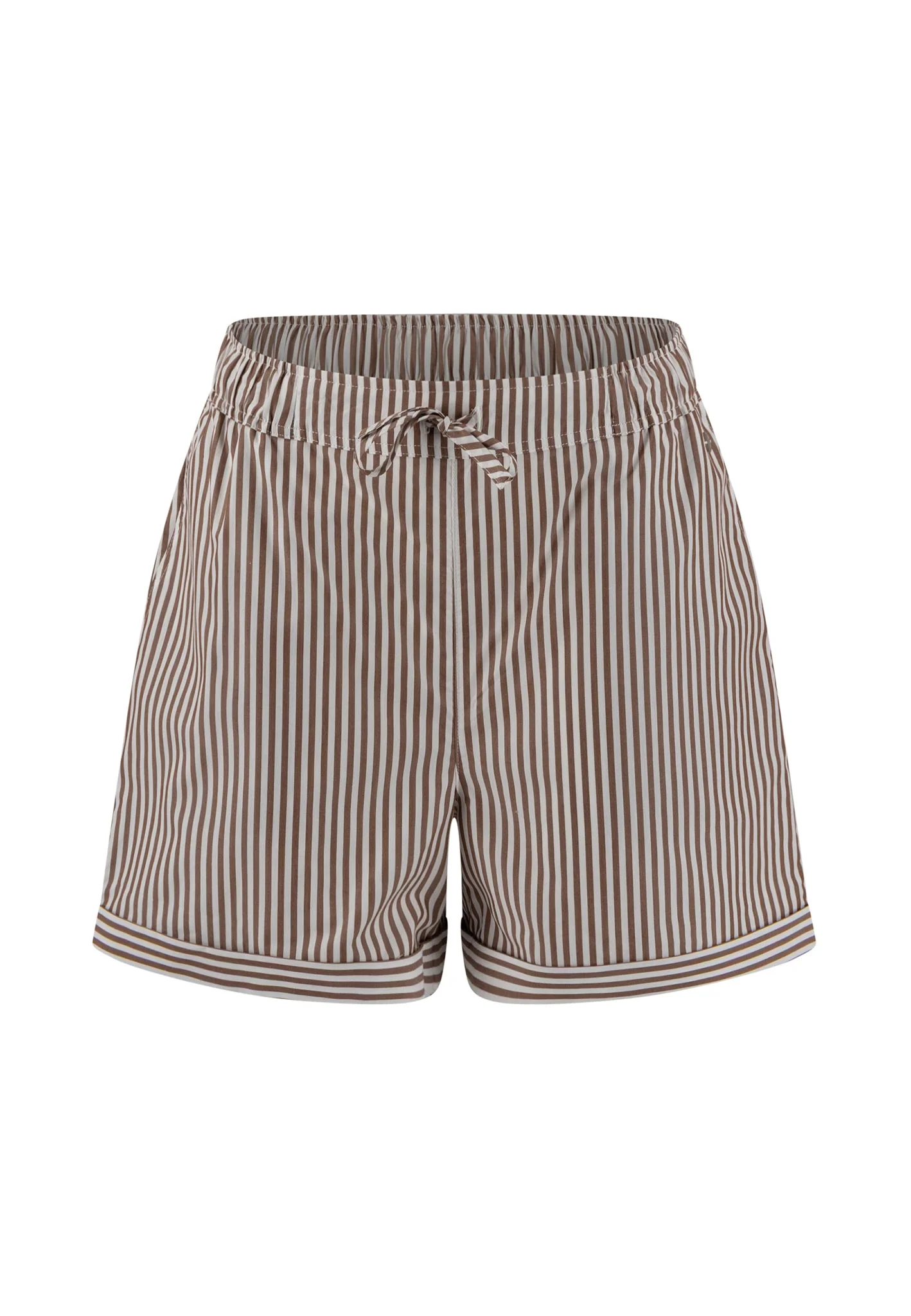 Shorts aus Baumwoll-Lyocell-Mix mit Streifenmuster