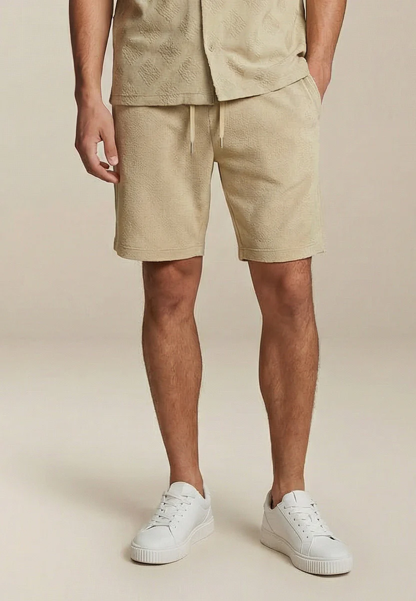 Shorts aus Baumwolle in Frottee-Optik mit Tunnelzug - Image 11