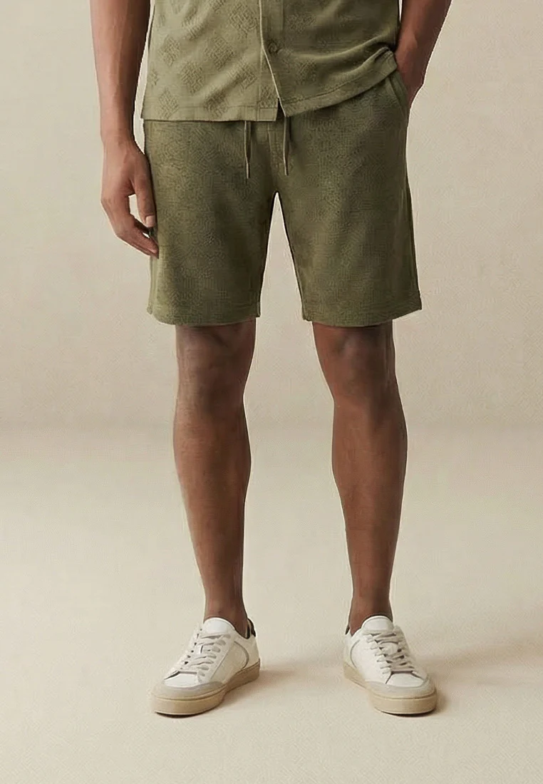 Shorts aus Baumwolle in Frottee-Optik mit Tunnelzug - Image 6