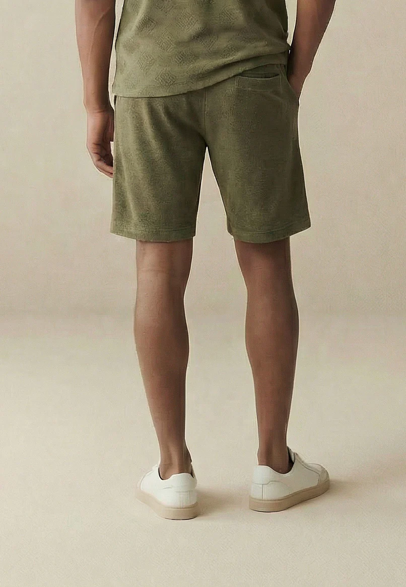 Shorts aus Baumwolle in Frottee-Optik mit Tunnelzug - Image 7