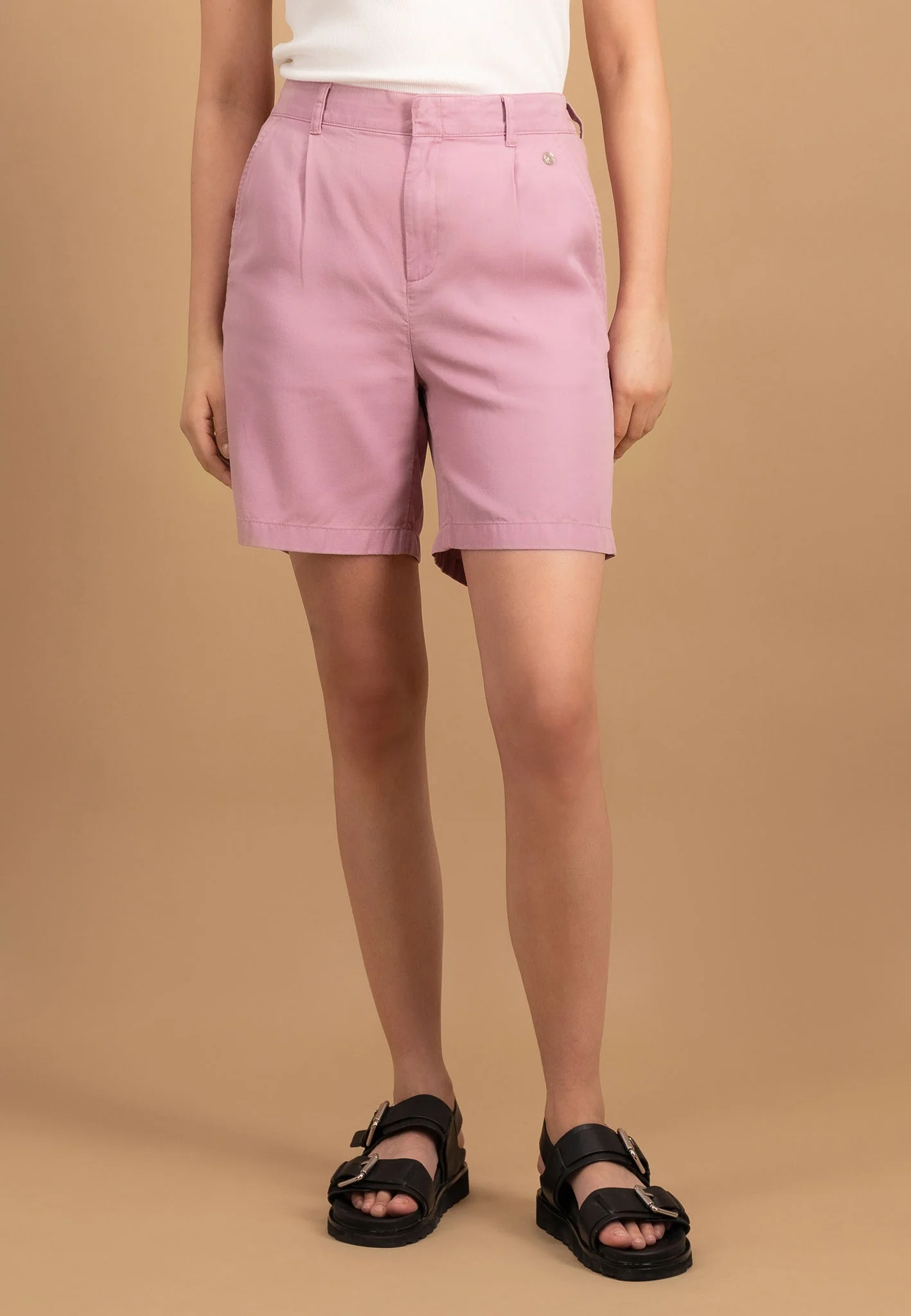 Shorts aus Lyocell mit elastischem Bund