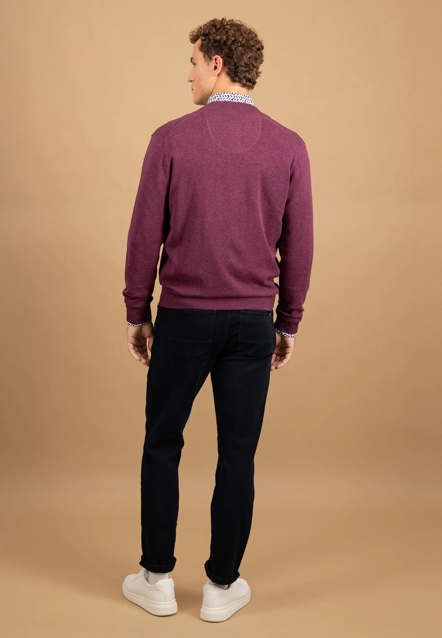 Strickjacke aus Baumwolle mit Reißverschluss und Stehkragen - Image 3