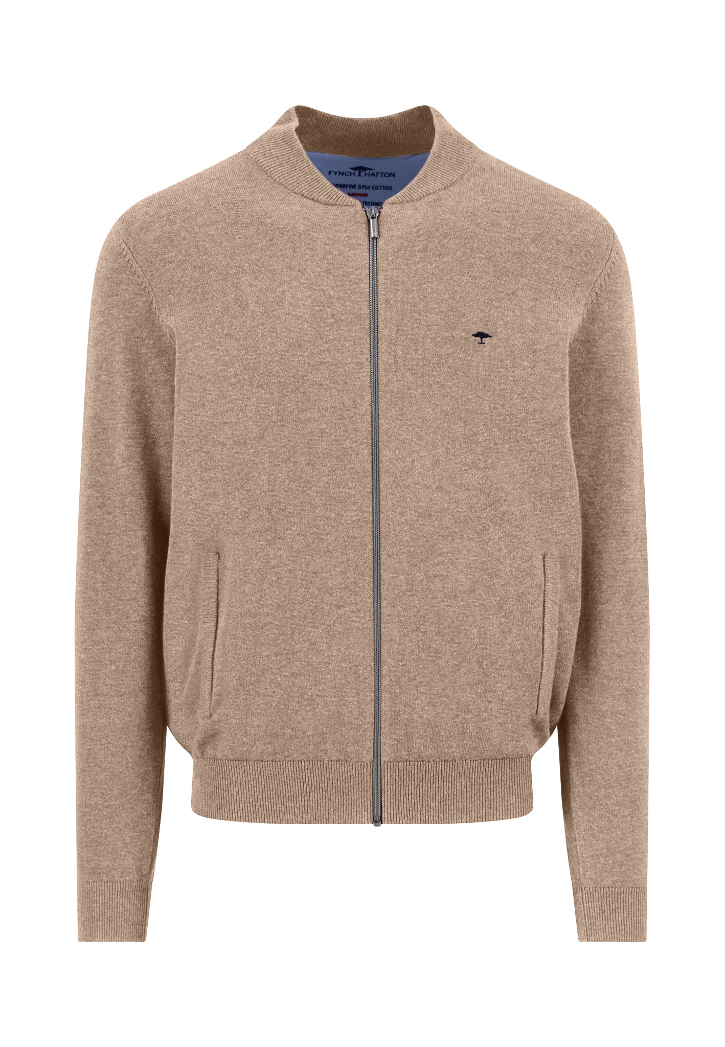 Strickjacke aus Baumwolle mit Reißverschluss und Stehkragen - Image 3