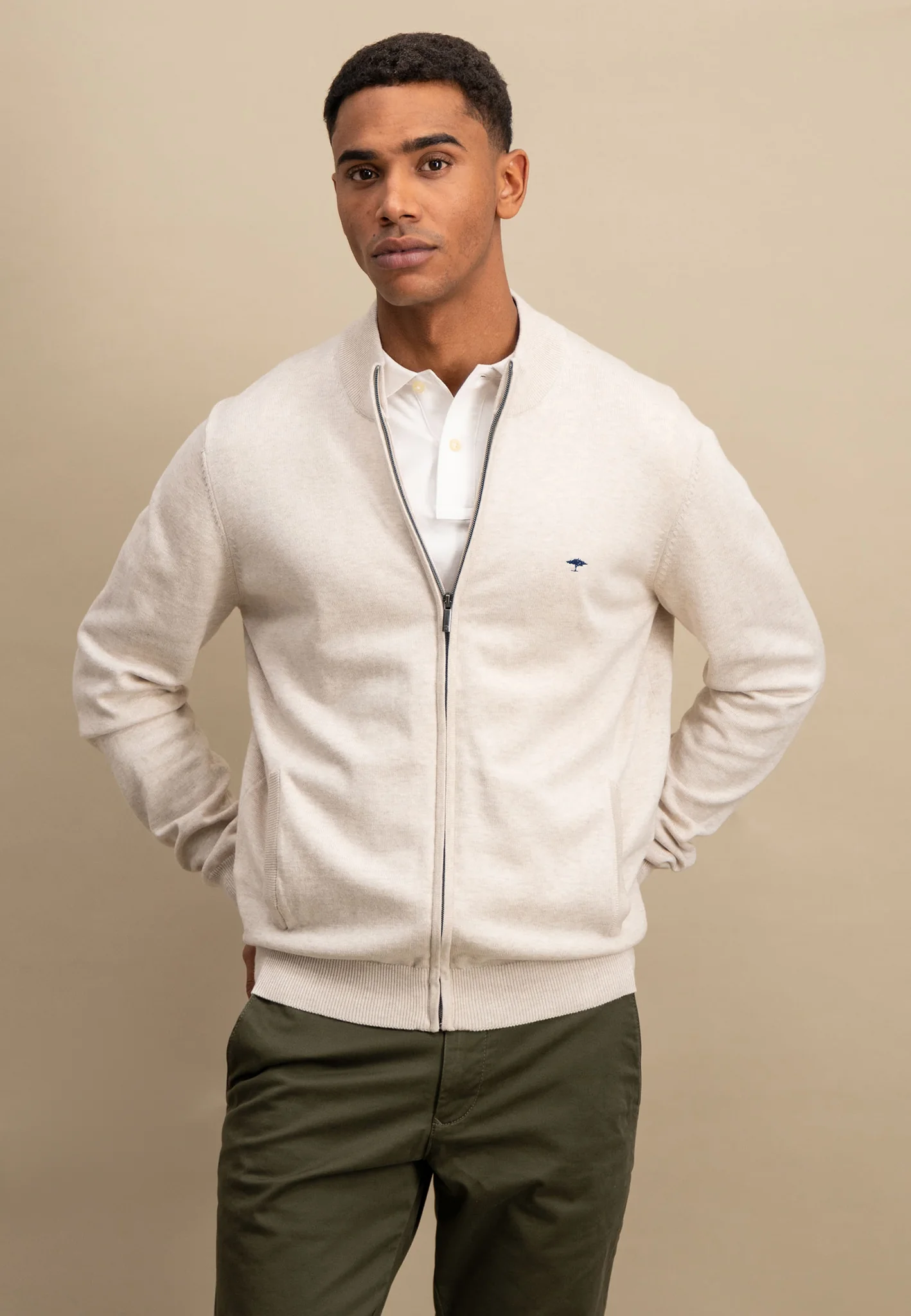 Strickjacke aus Baumwolle mit Stehkragen - Image 9