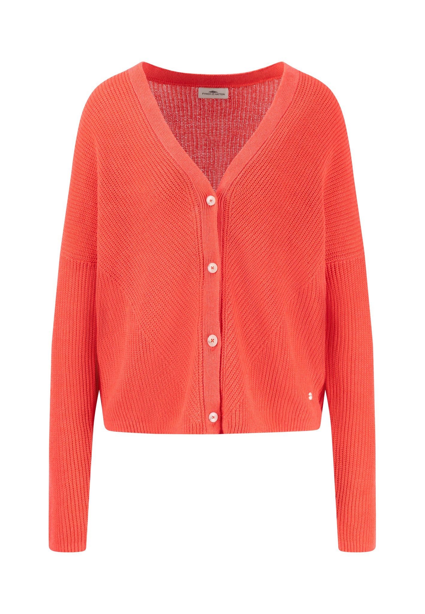 Strickjacke aus Leinen-Mix mit Knopfleiste