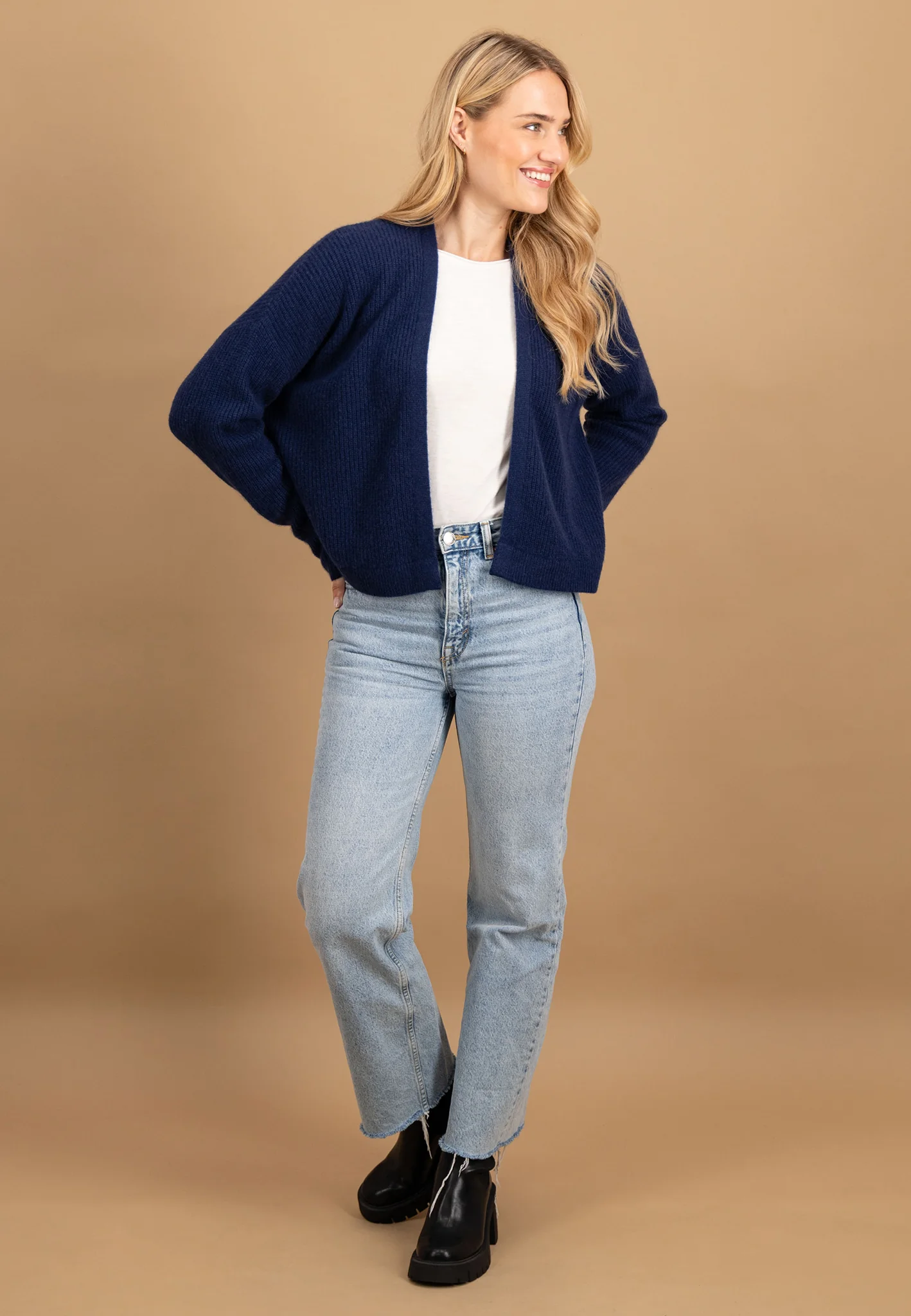 Strickjacke aus reinem Kaschmir mit offener Front - Image 2