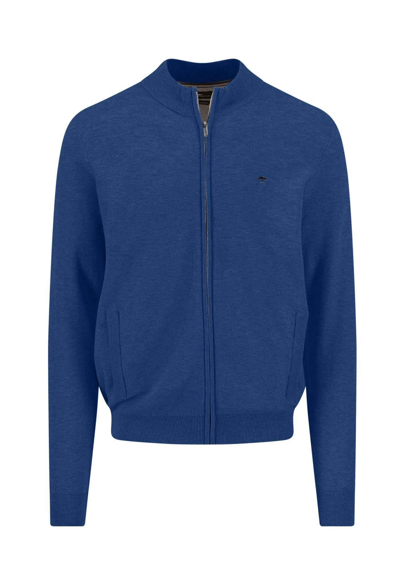 Strickjacke aus reiner Baumwolle mit Reißverschluss und Stehkragen - Image 4