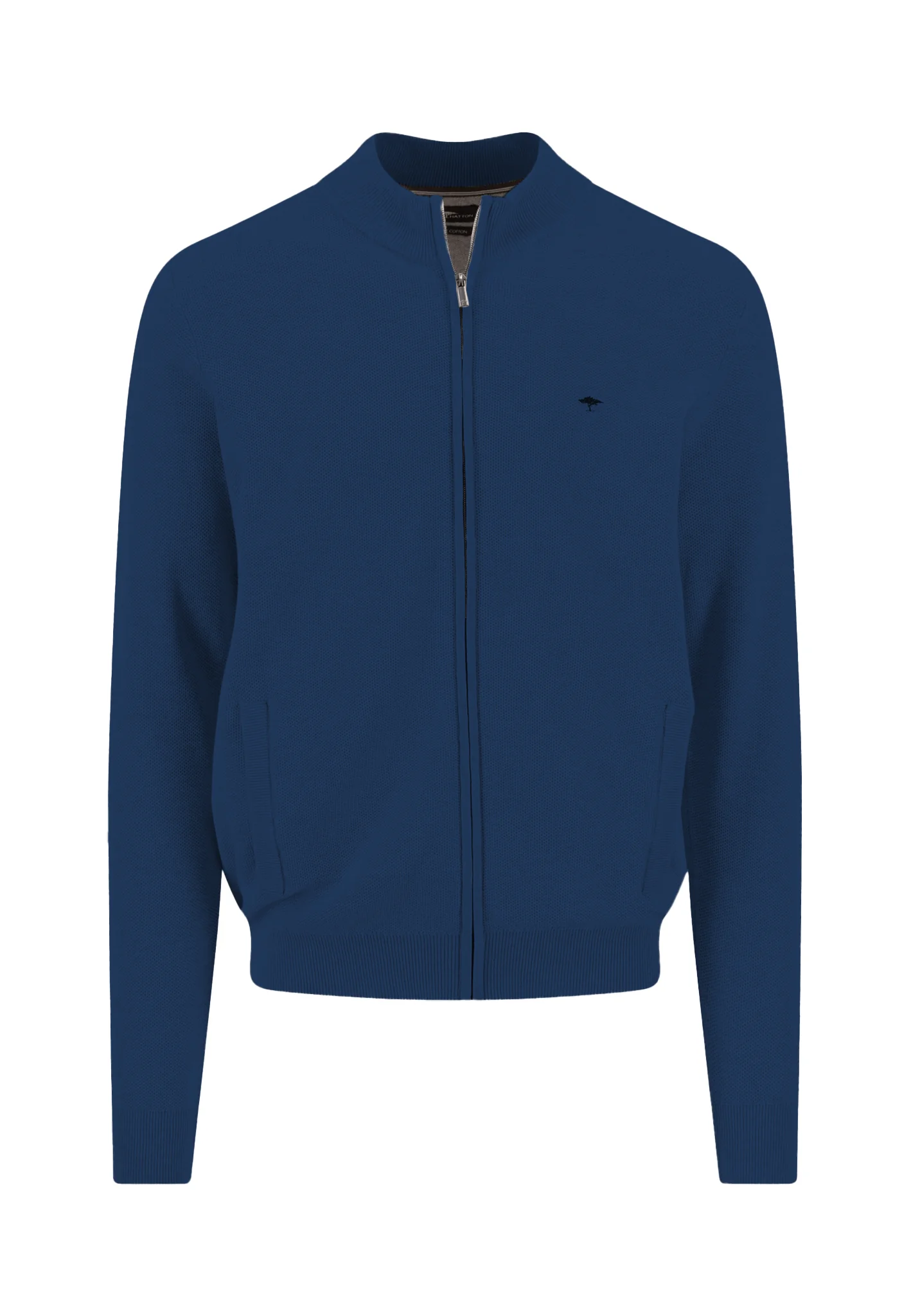 Strickjacke aus reiner Baumwolle mit Reißverschluss und Stehkragen - Image 9