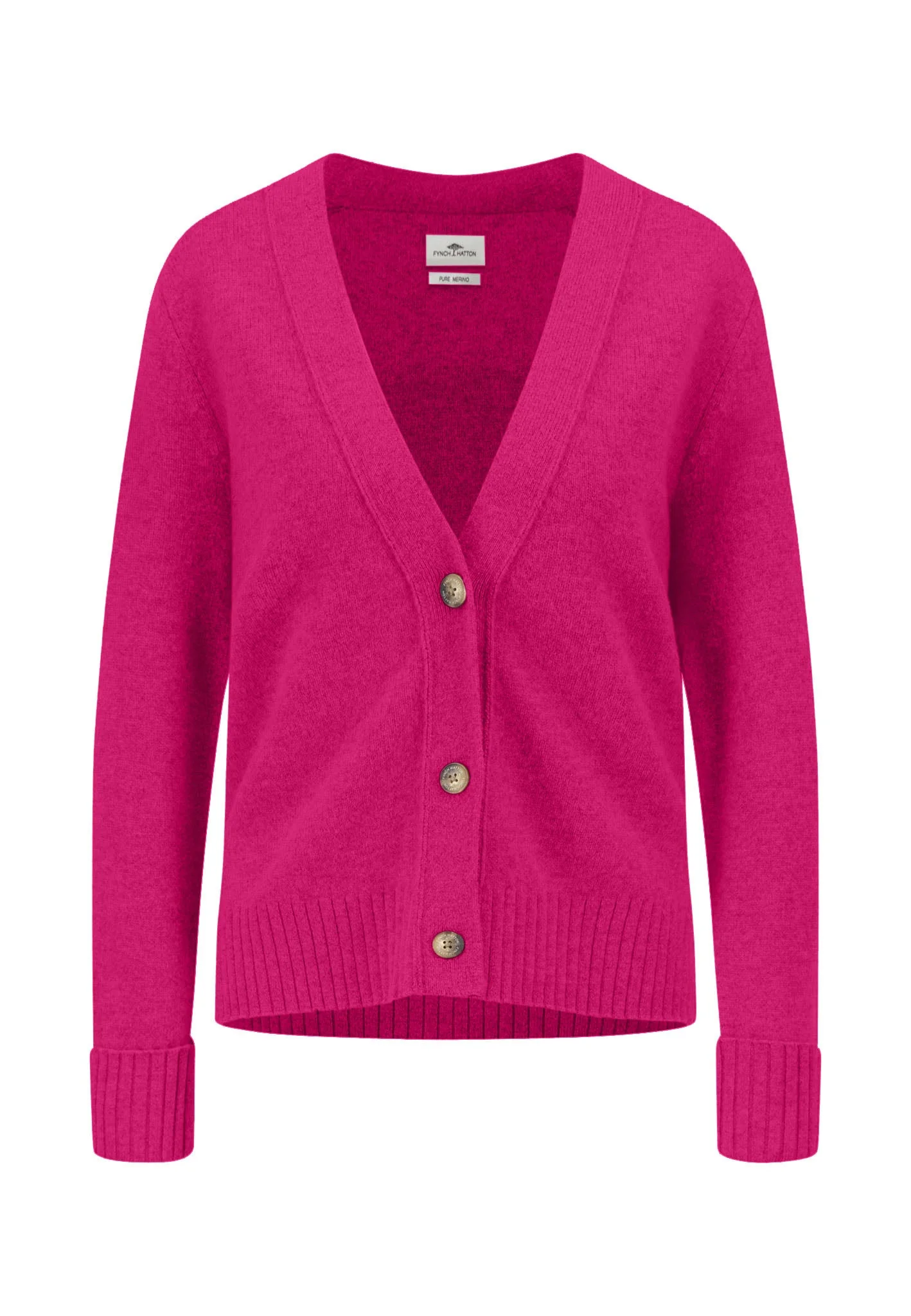 Strickjacke aus reiner Wolle mit V-Ausschnitt und Knopfleiste